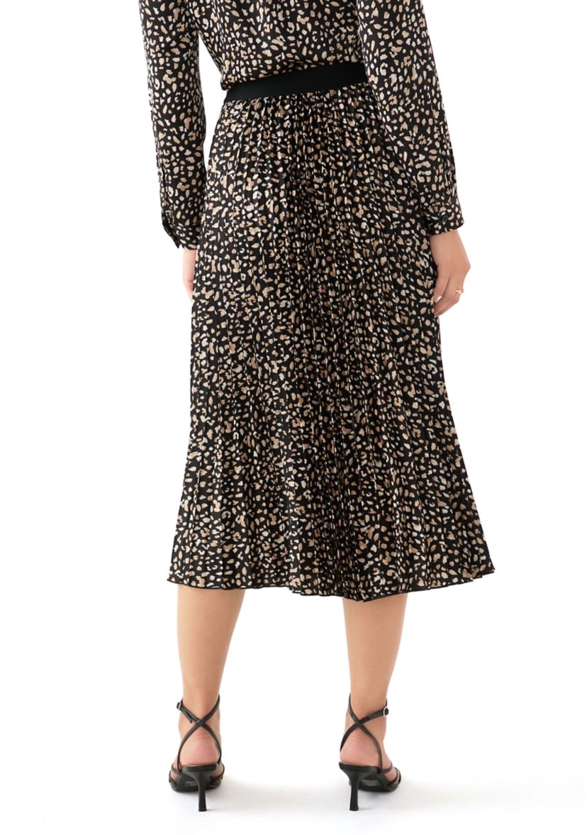 Womens Animal Printed Pleated Skirt 