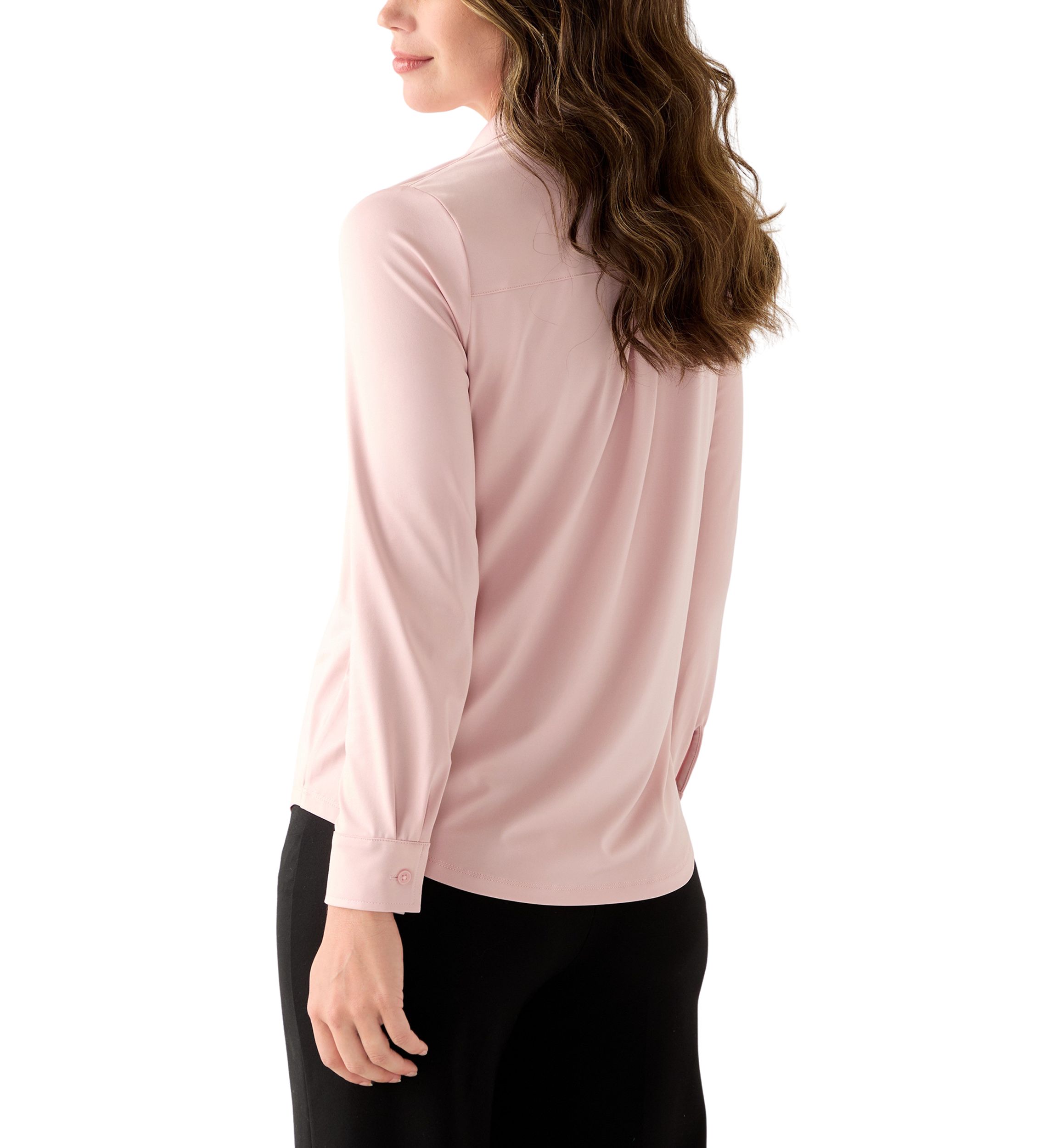 Womens Long Sleeve Button Down Knit Shirt