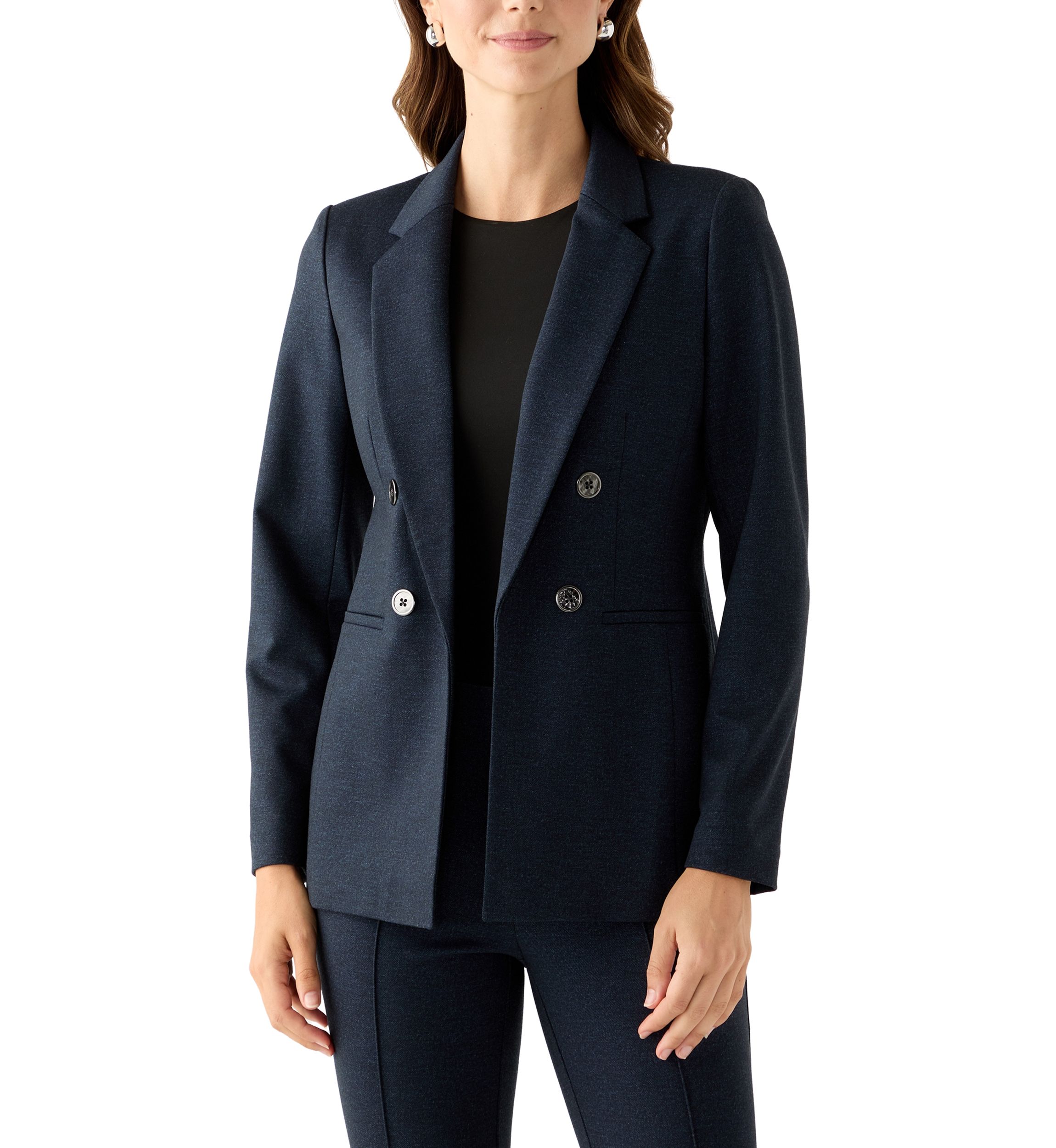 Womens Long Sleeve Two Button Notch Collar Blazer