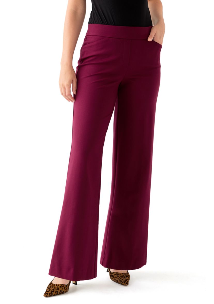 Womens Pull-On Wide Leg Trousers