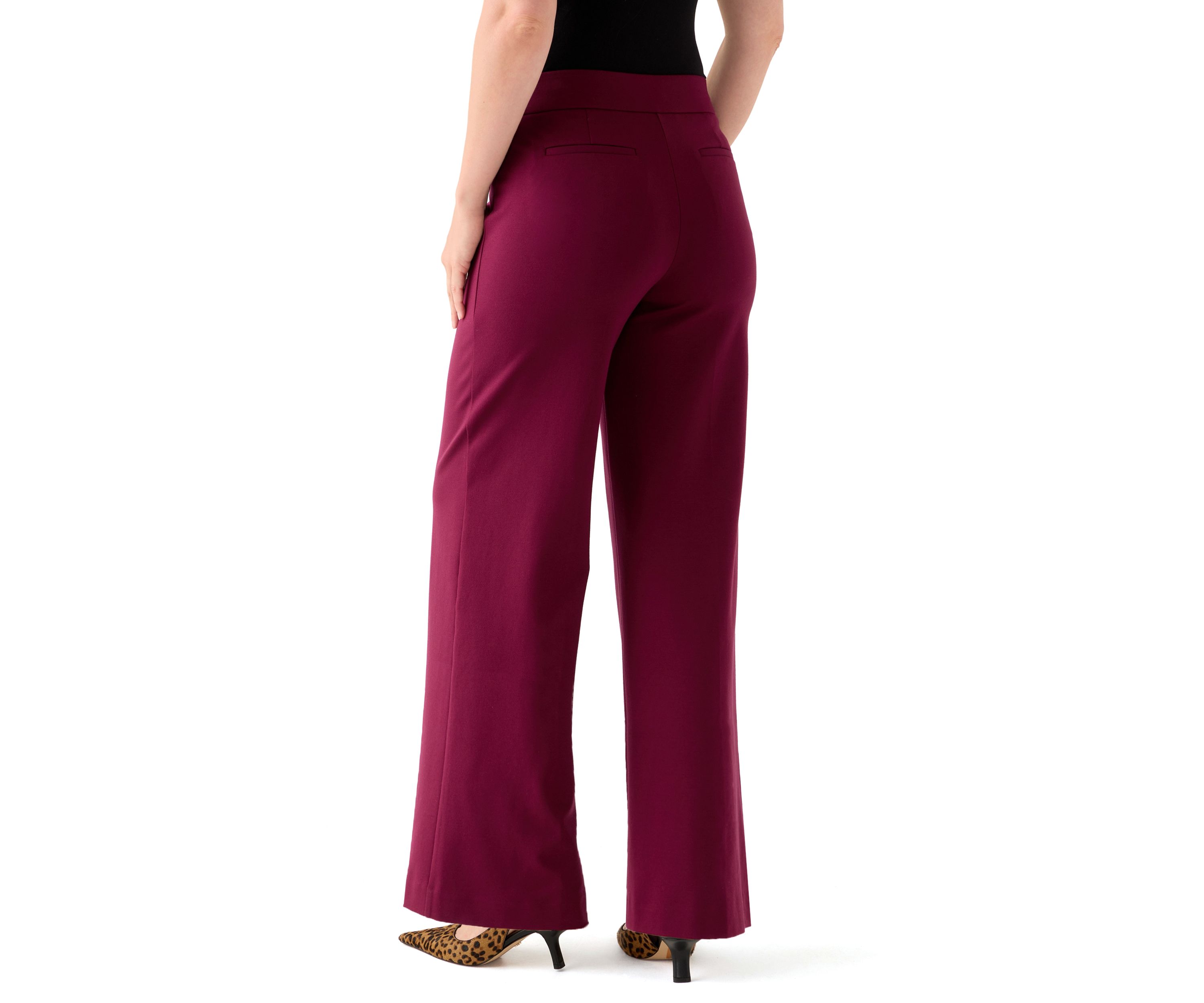Womens Pull-On Wide Leg Trousers