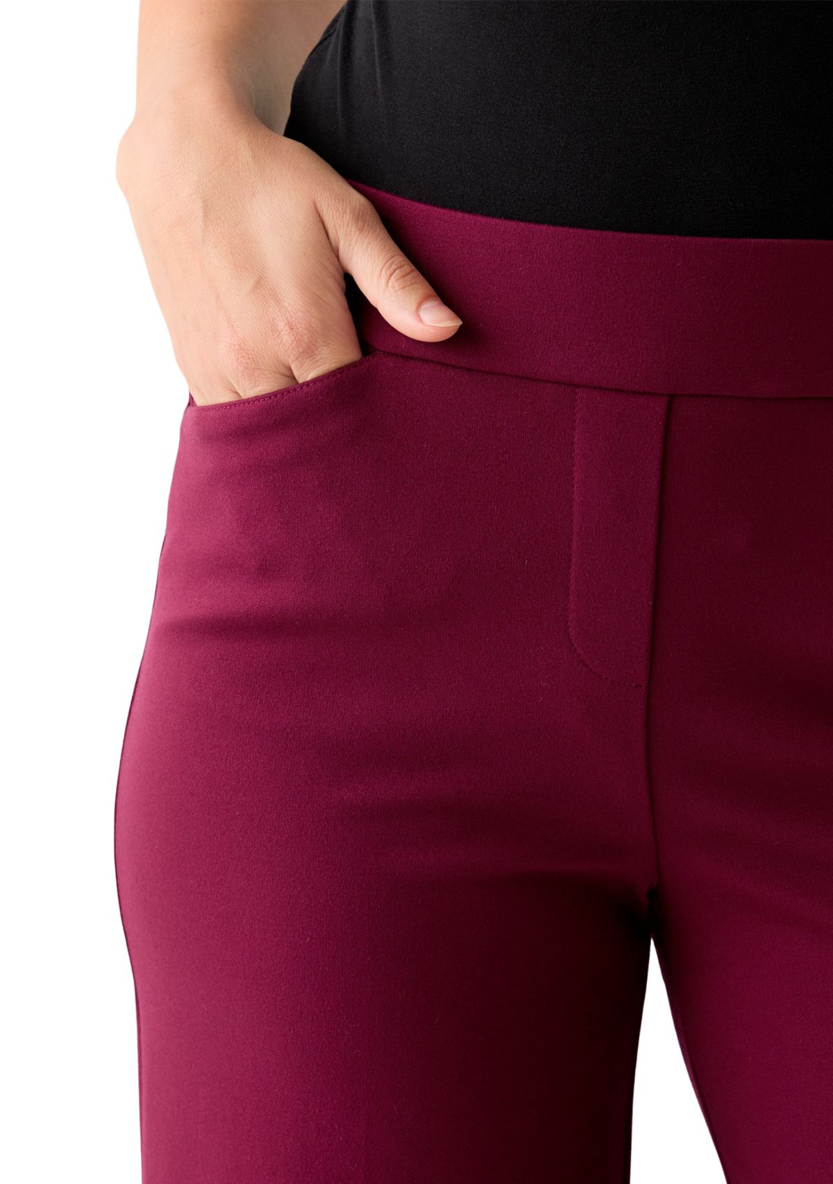 Womens Pull-On Wide Leg Trousers