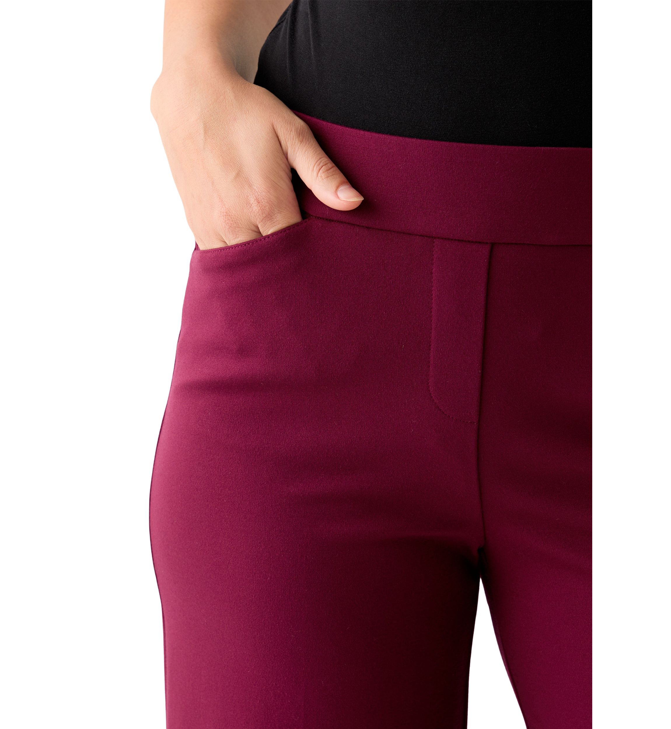 Womens Pull-On Wide Leg Trousers
