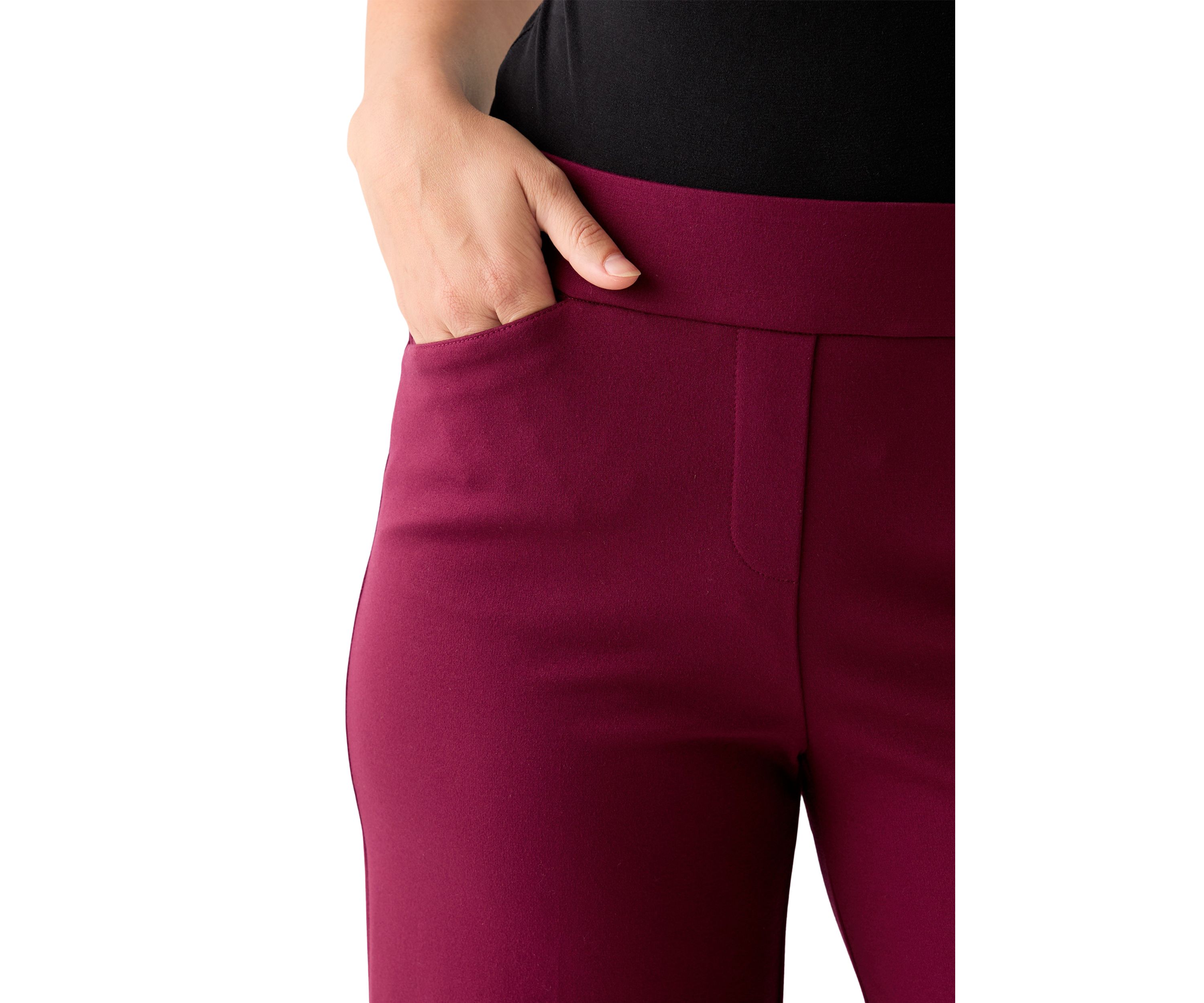 Womens Pull-On Wide Leg Trousers