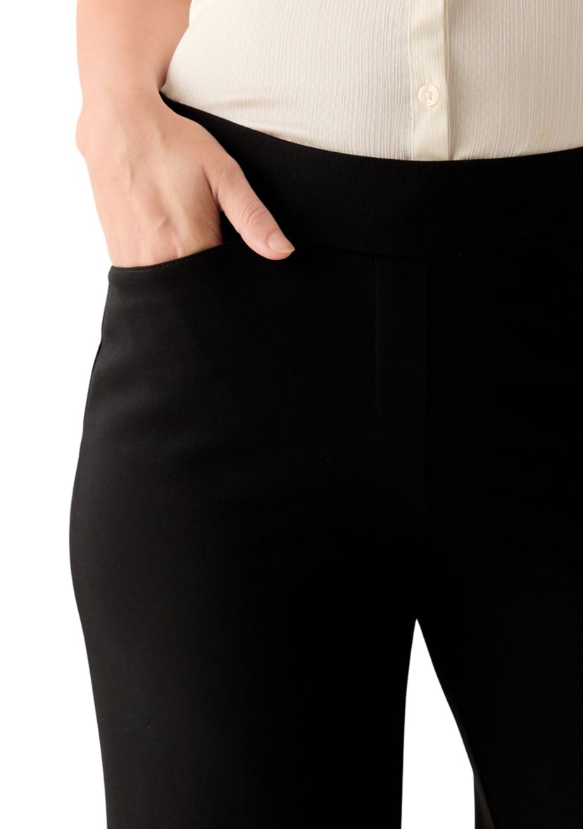 Petite Pull On Diagonal Pocket Wide Leg Pants