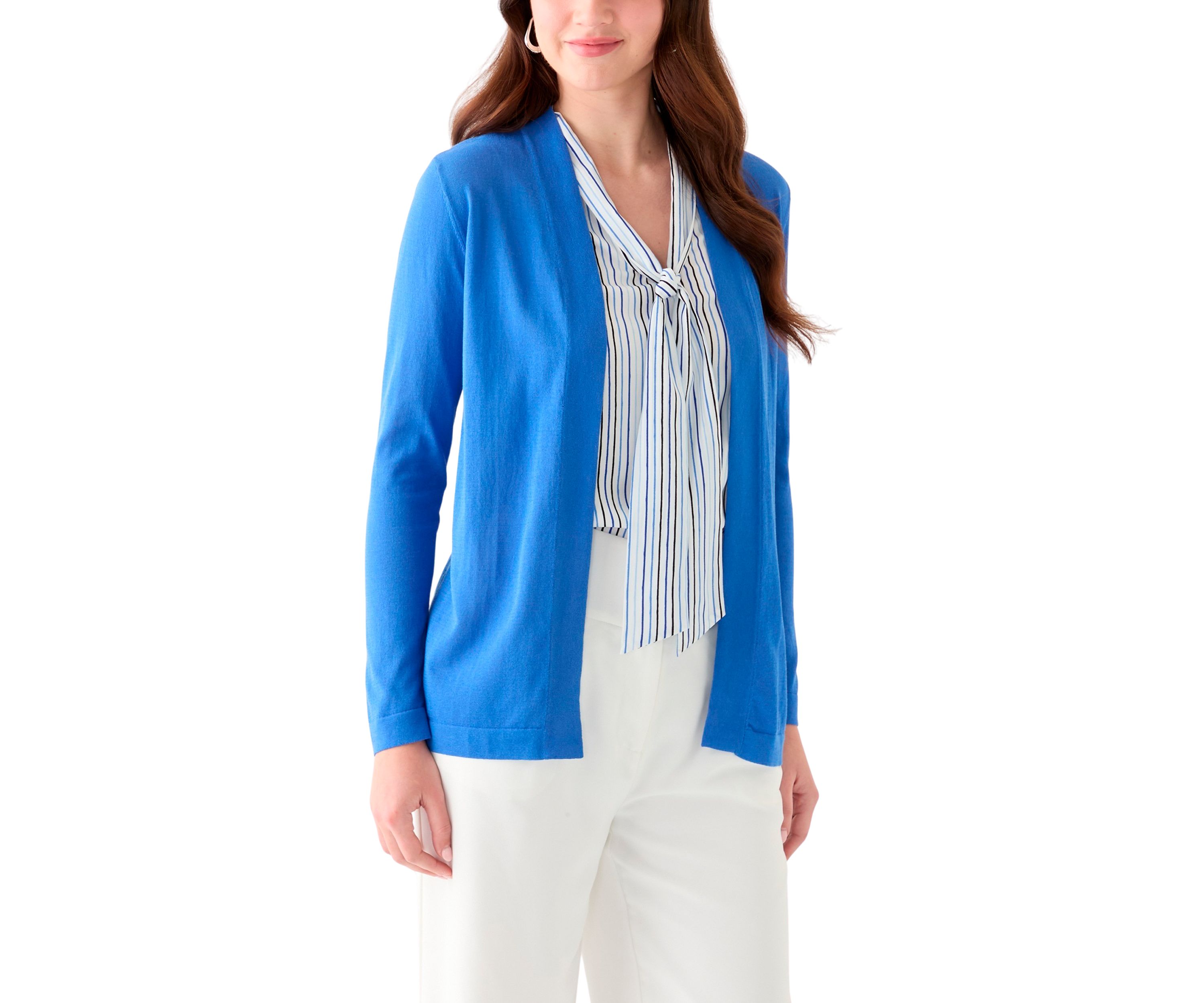 Womens Open Front Long Sleeve Cardigan