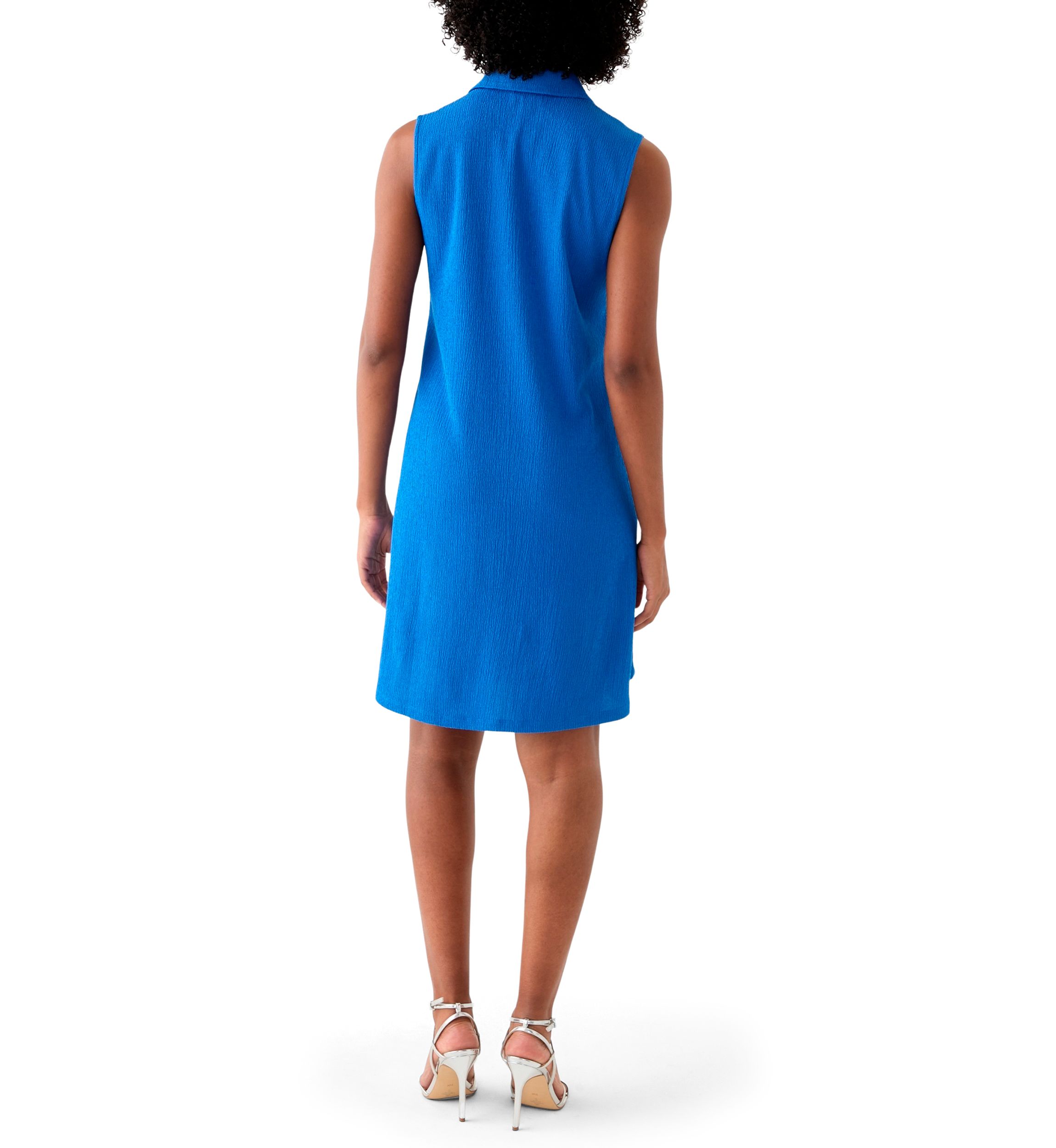Womens Gail Collared Zip Front A-Line Dress