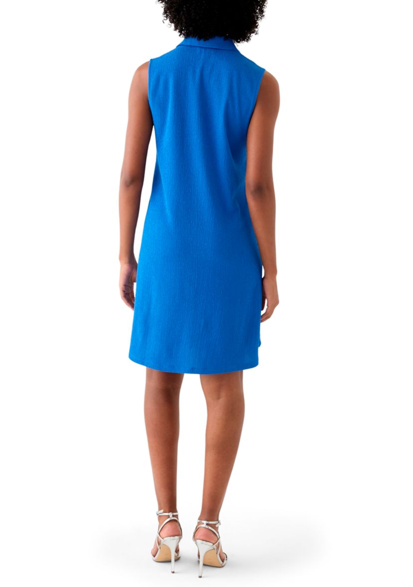 Womens Gail Collared Zip Front A-Line Dress