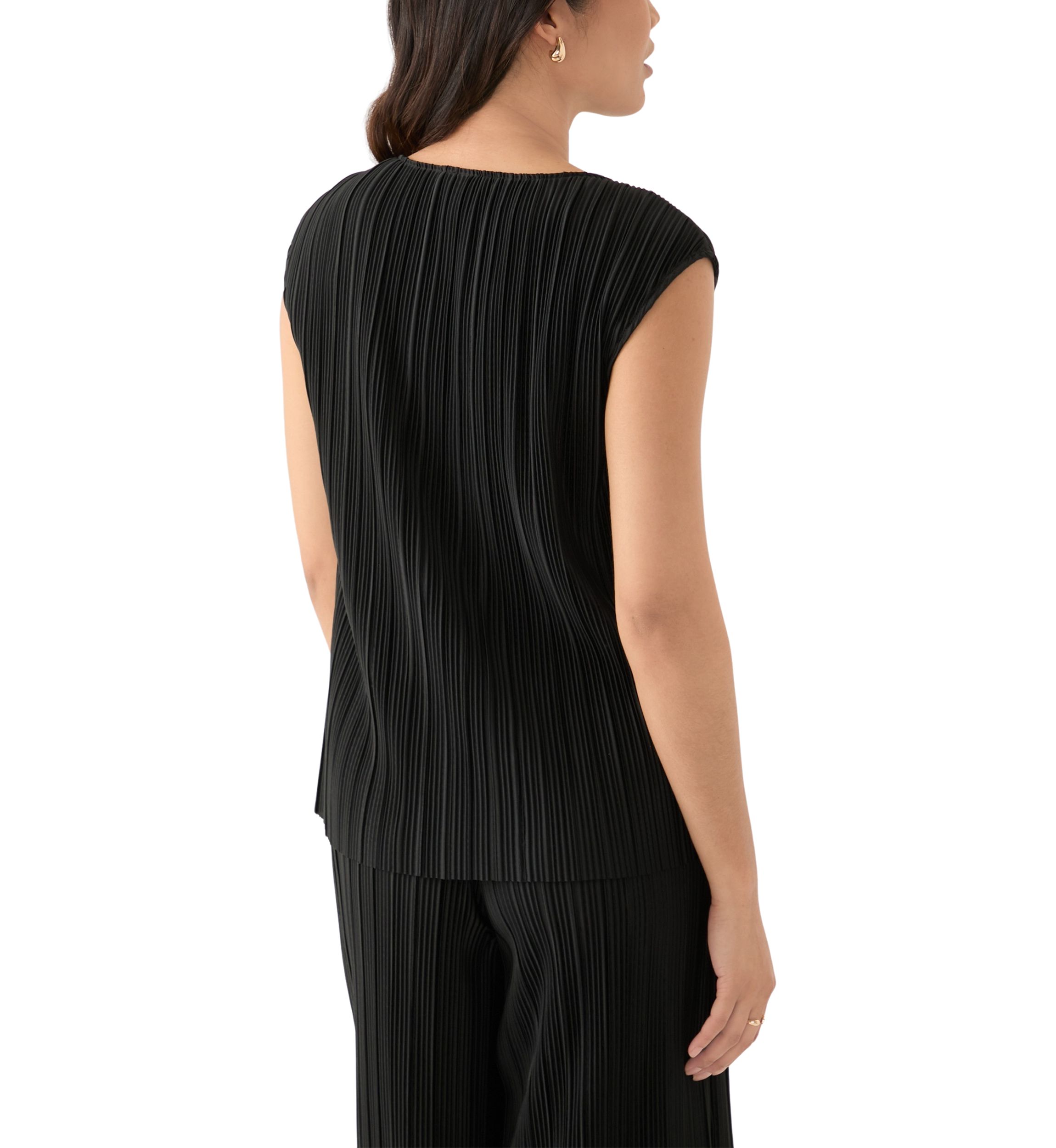 Womens Sleeveless Pleated Top 