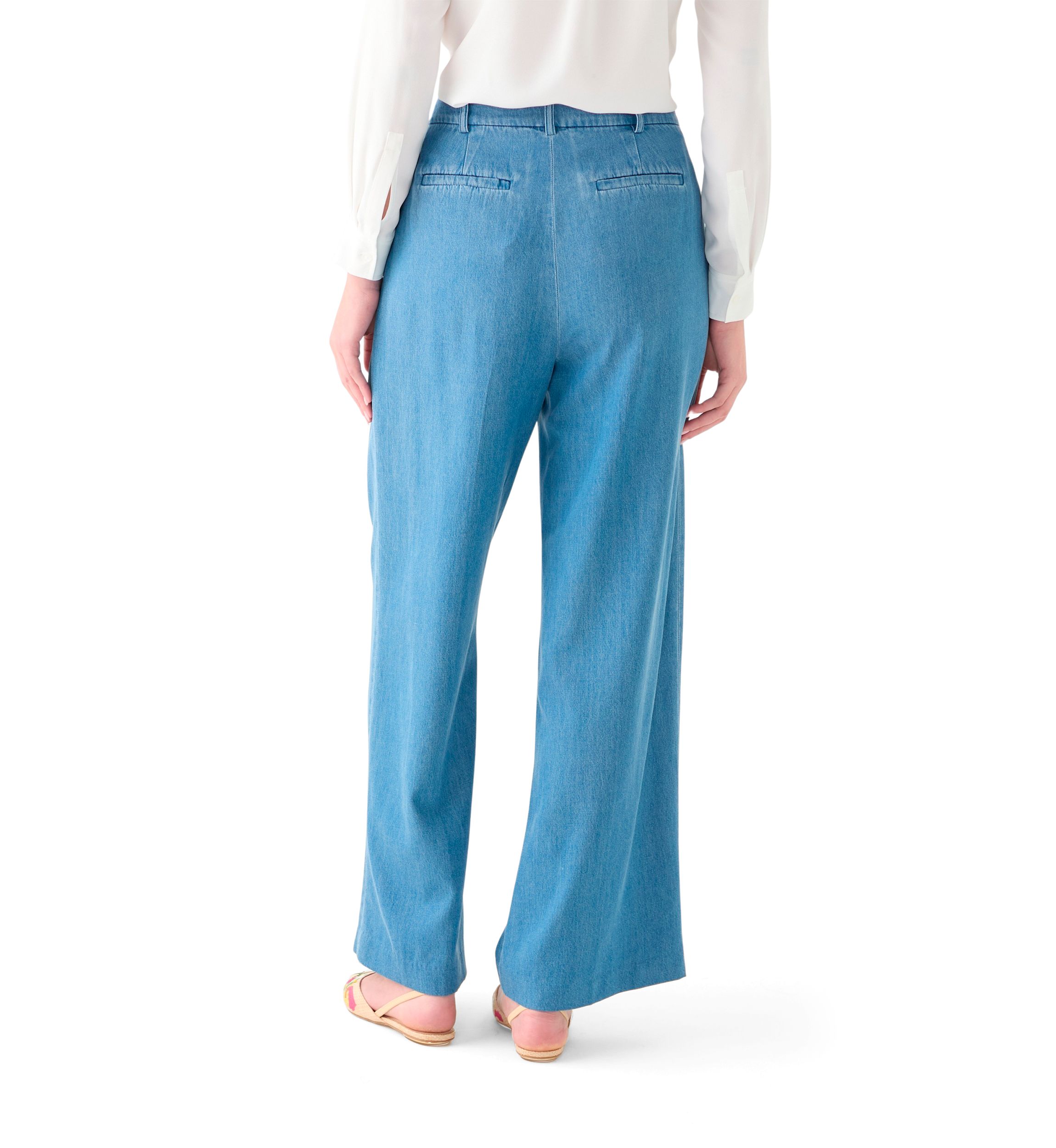 Petite Double Pleat Fly Front Pants