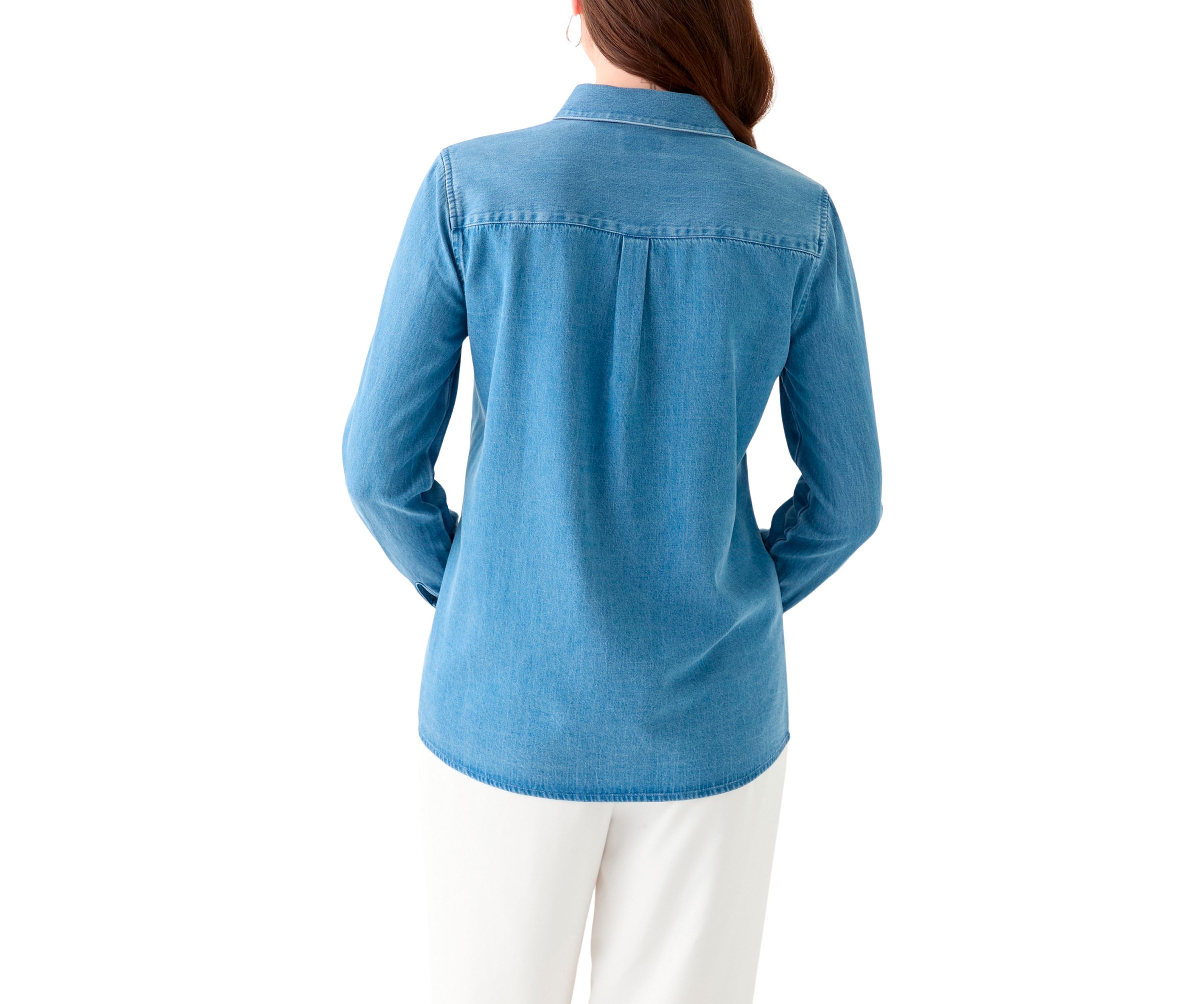 Womens Button Down Shirt with Patch Pocket