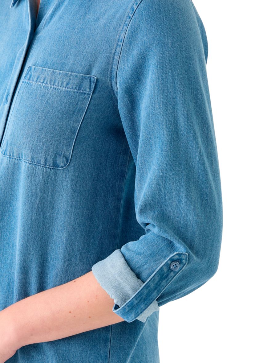 Womens Button Down Shirt with Patch Pocket
