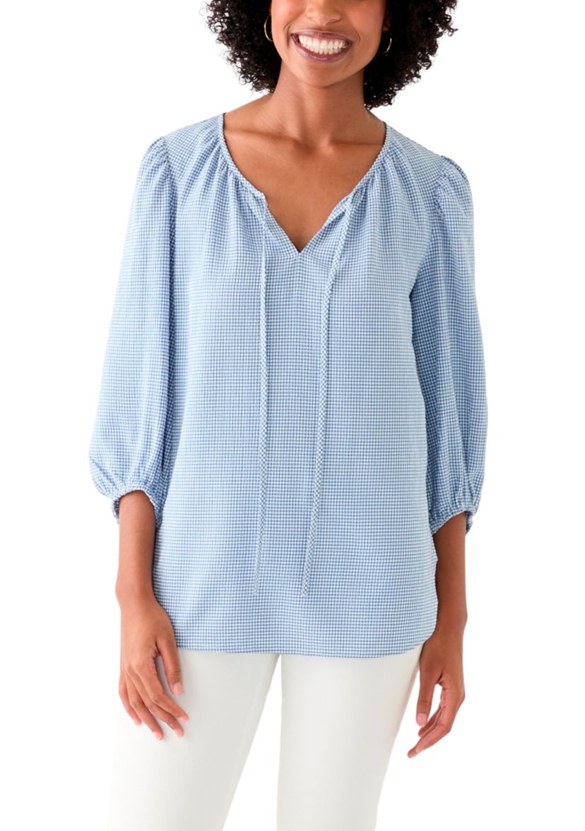 Womens Split Neck Printed Top