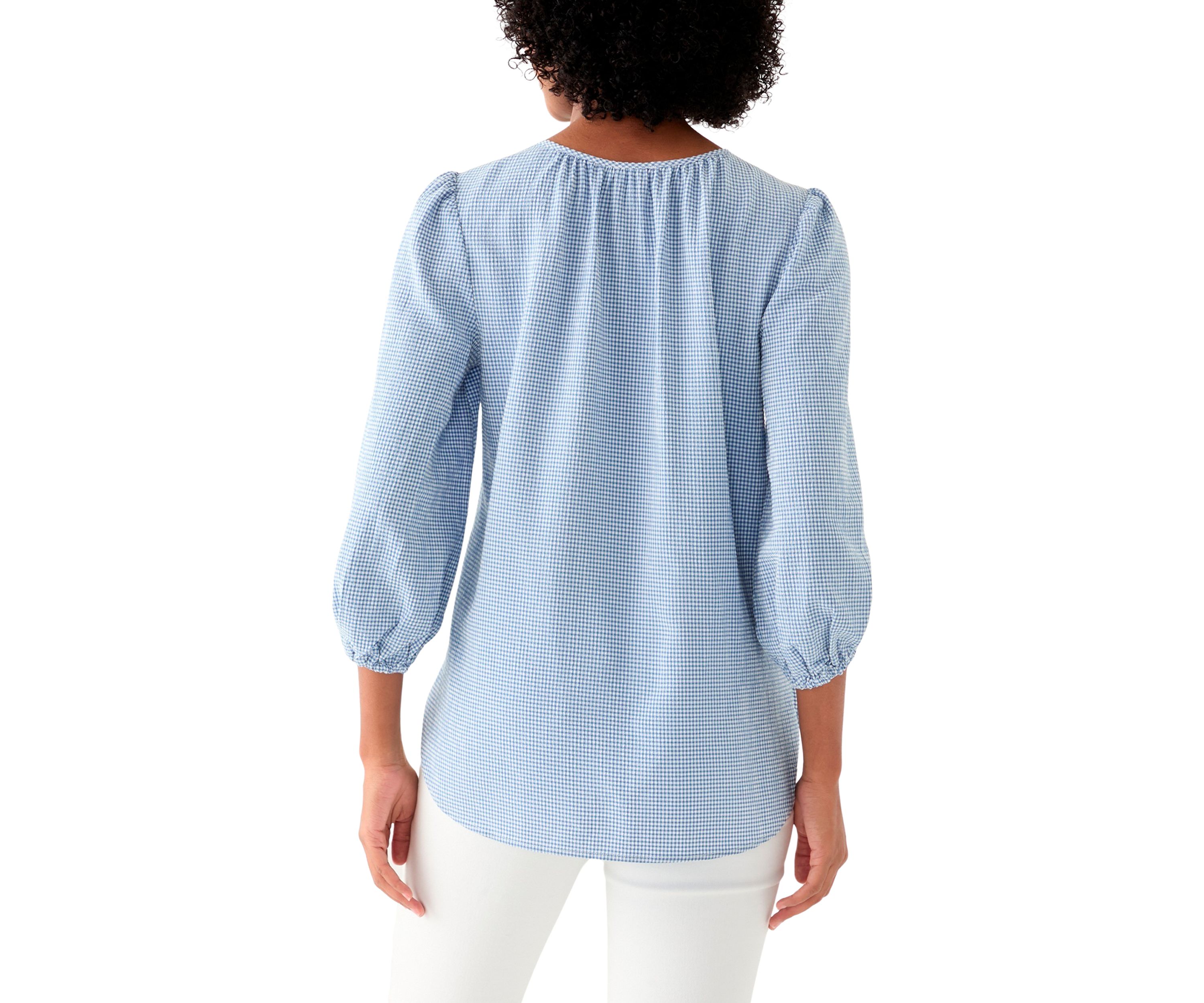 Womens Split Neck Printed Top