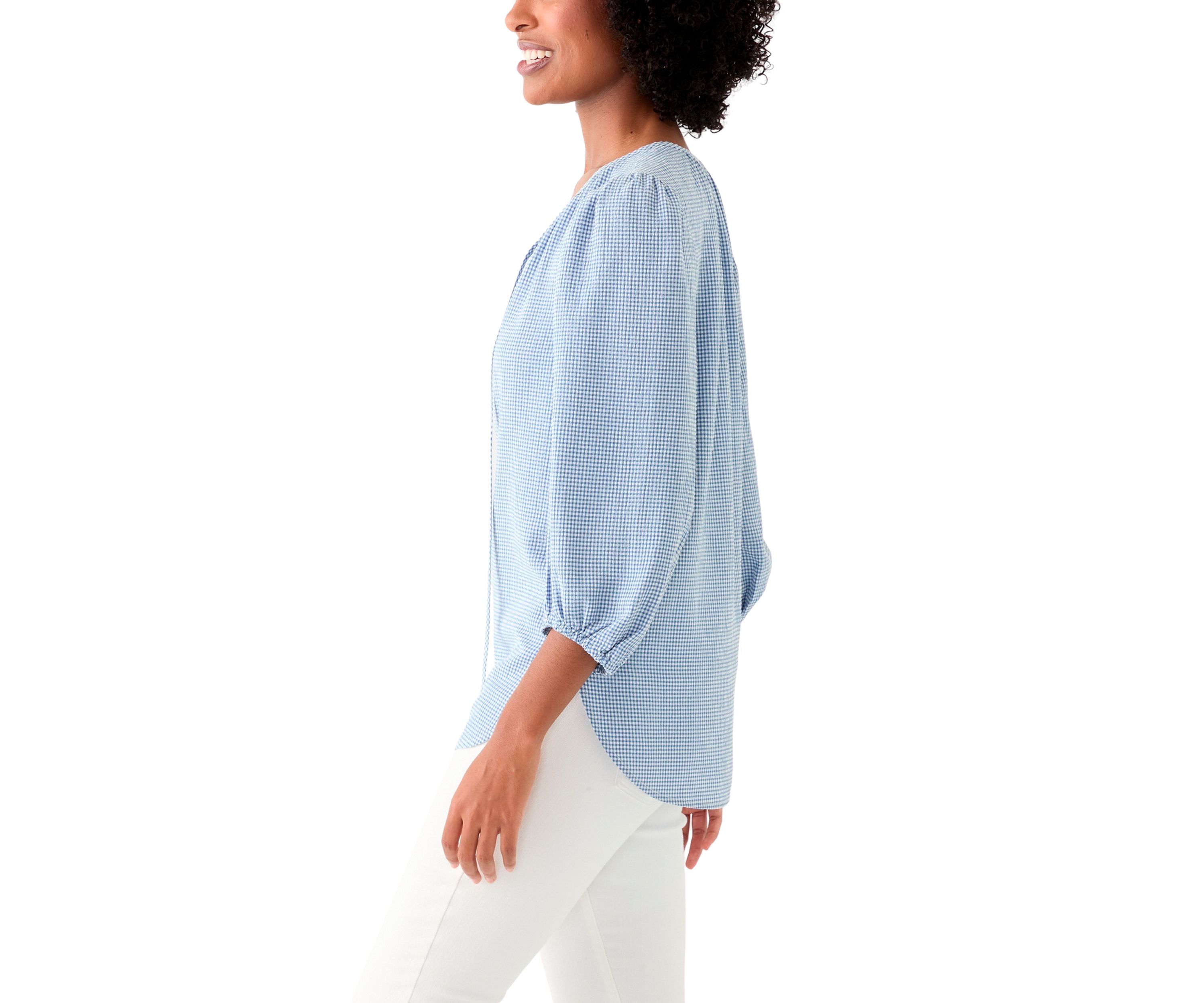 Womens Split Neck Printed Top