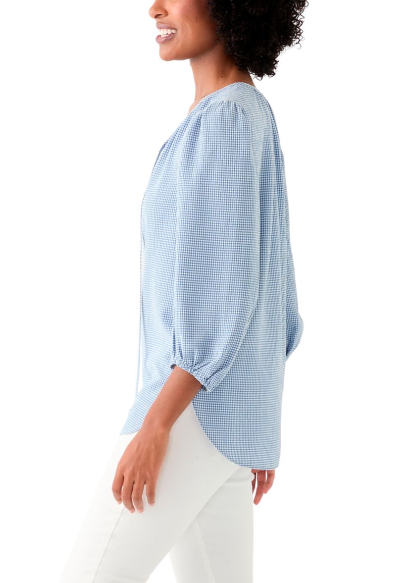 Womens Split Neck Printed Top