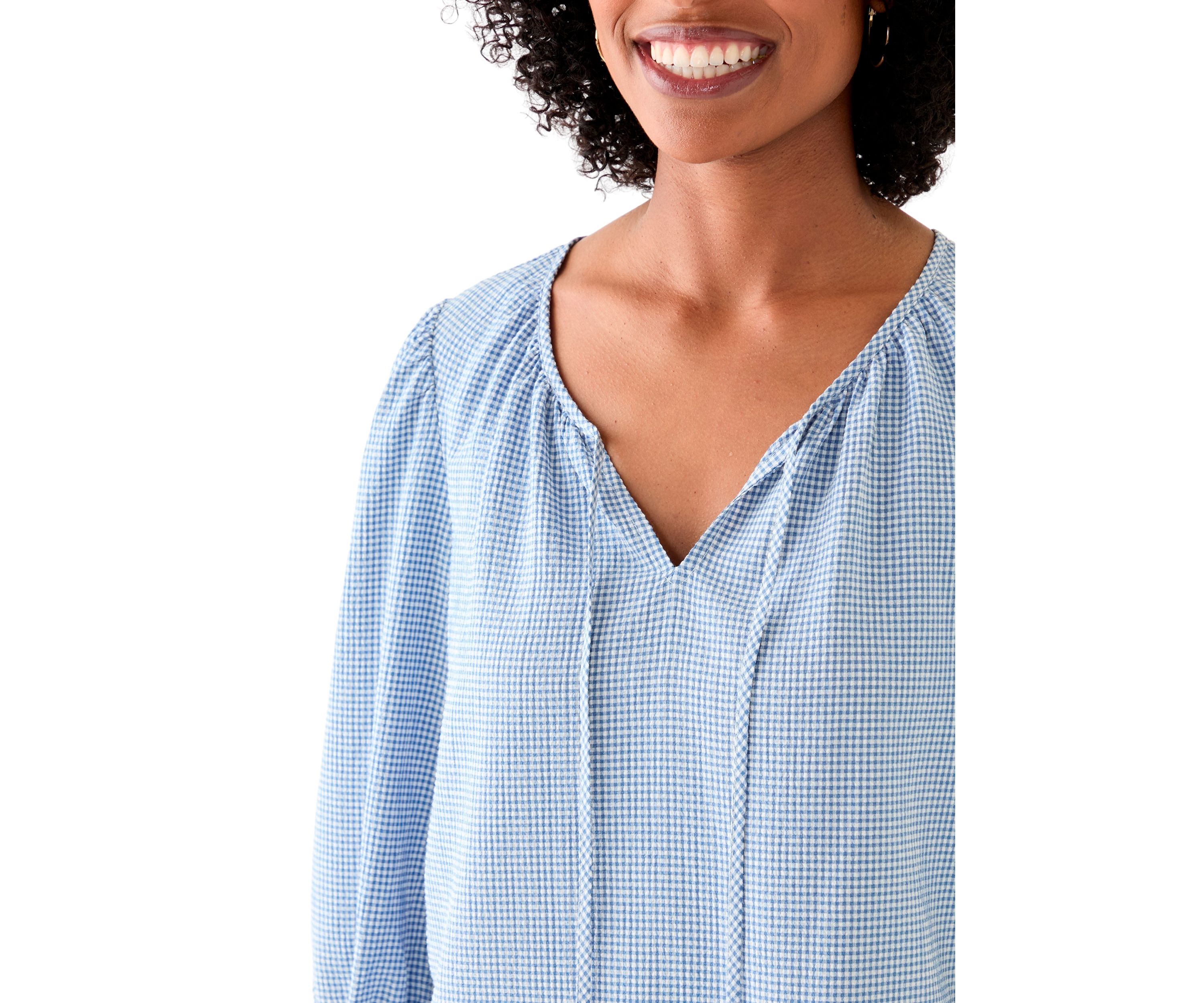 Womens Split Neck Printed Top