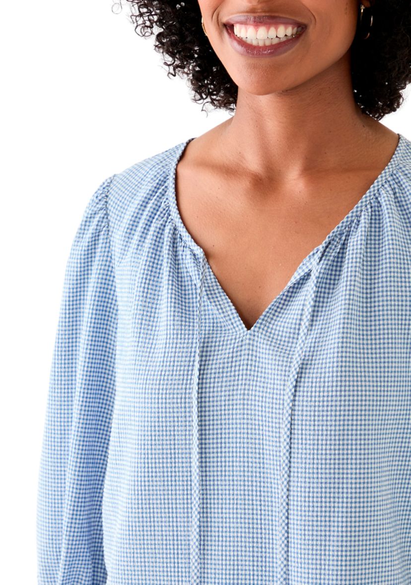 Womens Split Neck Printed Top