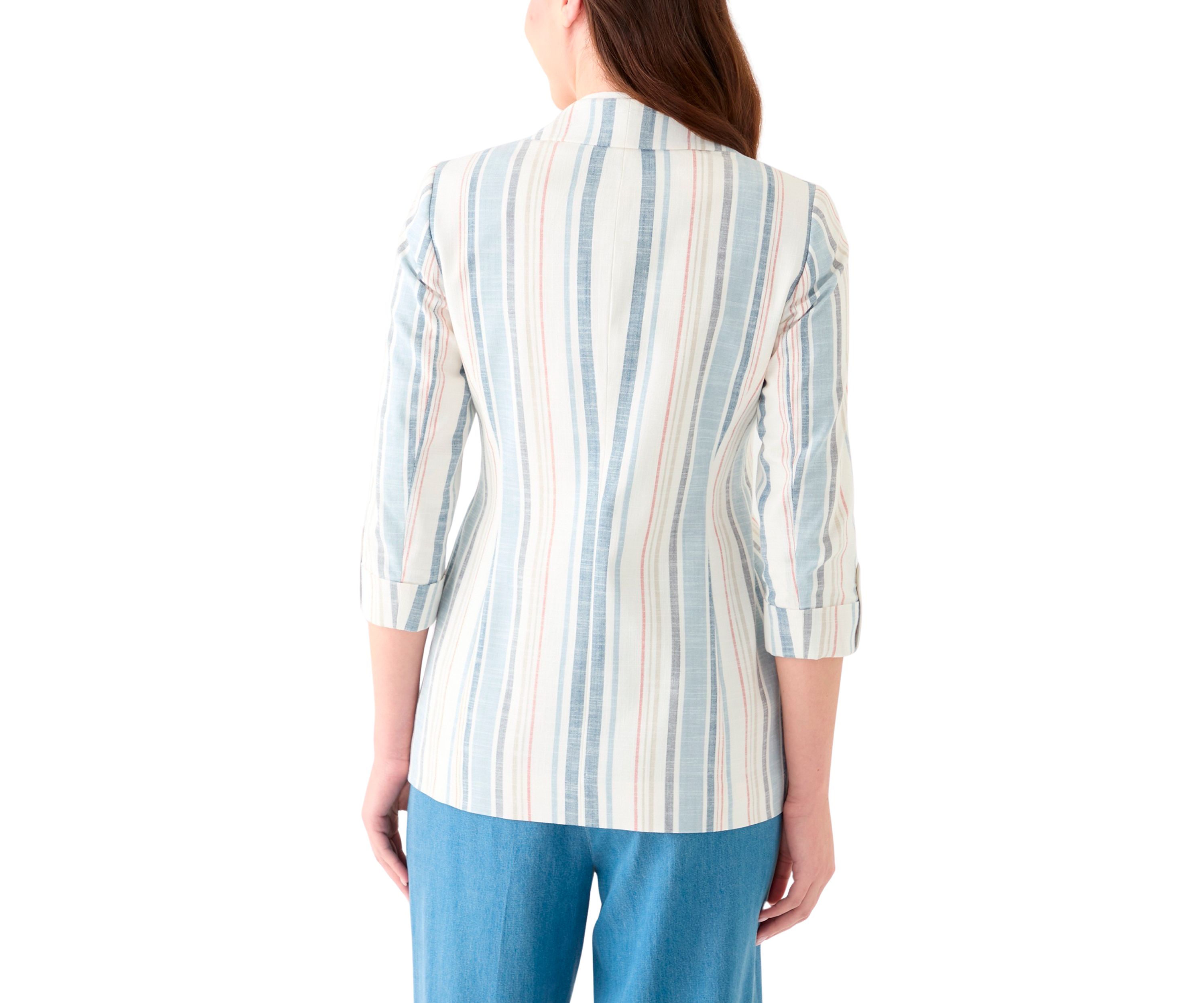 Womens Four Button Notch Faux Double Breased Blazer