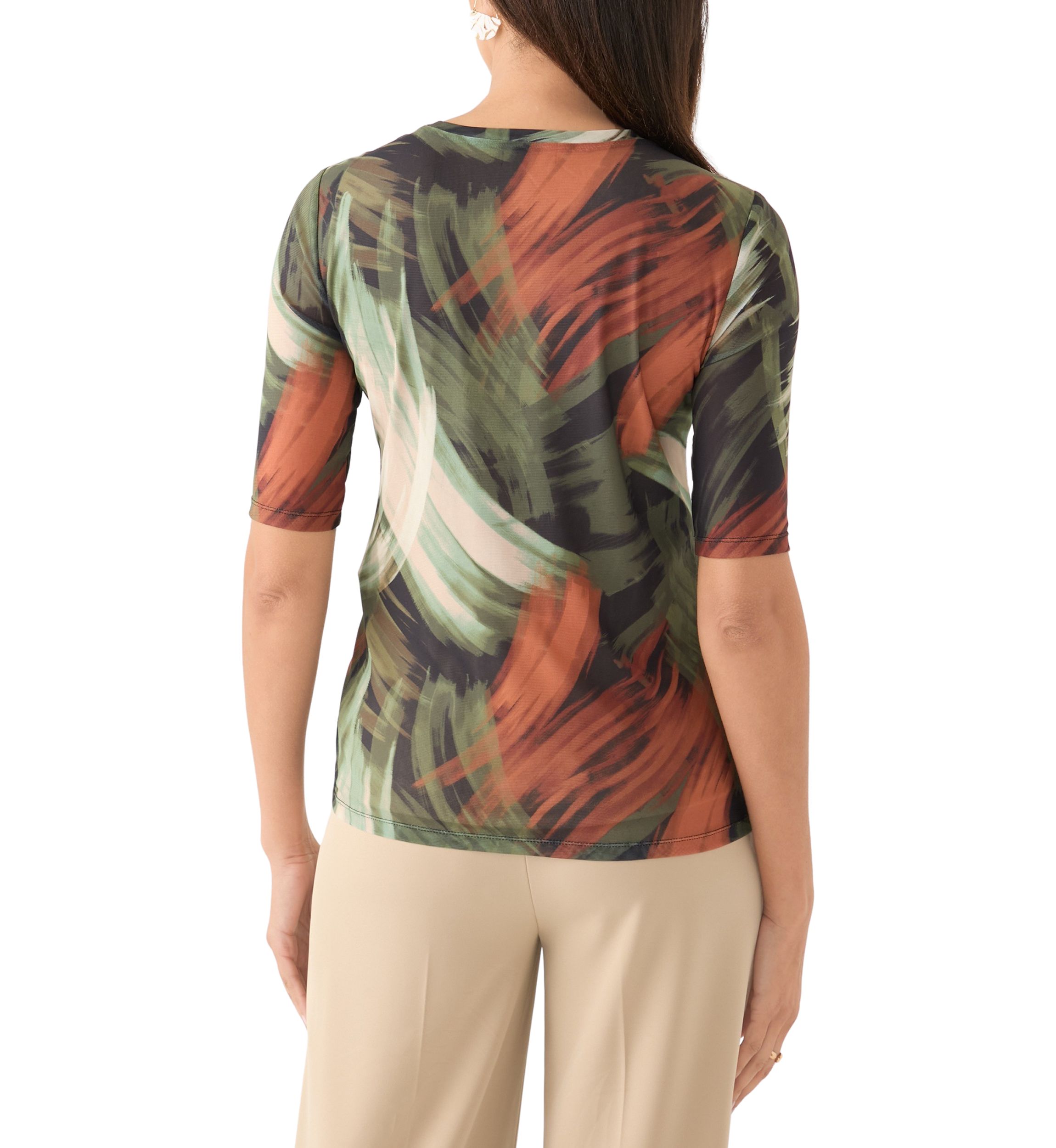 Petite Elbow Sleeve Basic Tee Print