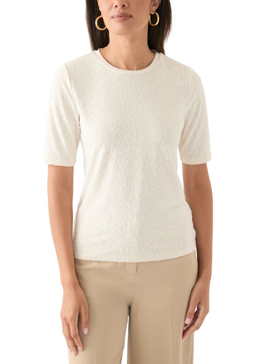 Womens Elbow Sleeve Basic T-Shirt 