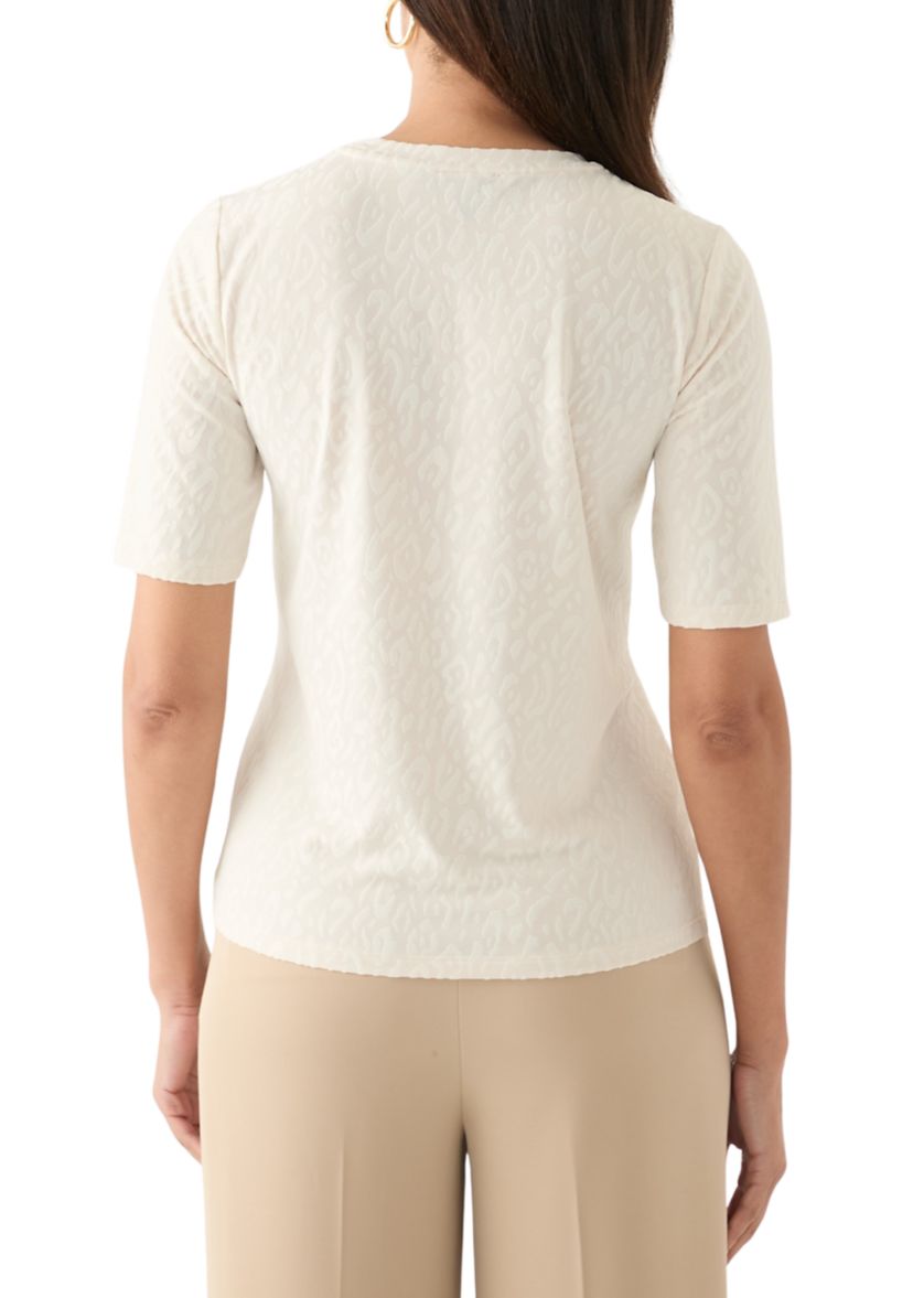 Womens Elbow Sleeve Basic T-Shirt 