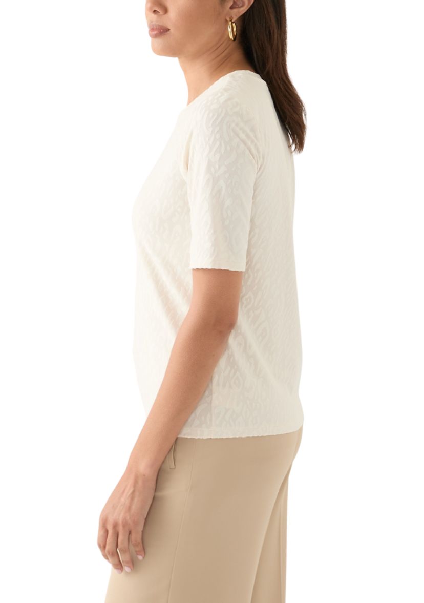 Womens Elbow Sleeve Basic T-Shirt 
