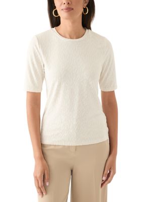 THE LIMITED Women's Petite Elbow Sleeve Basic Tee