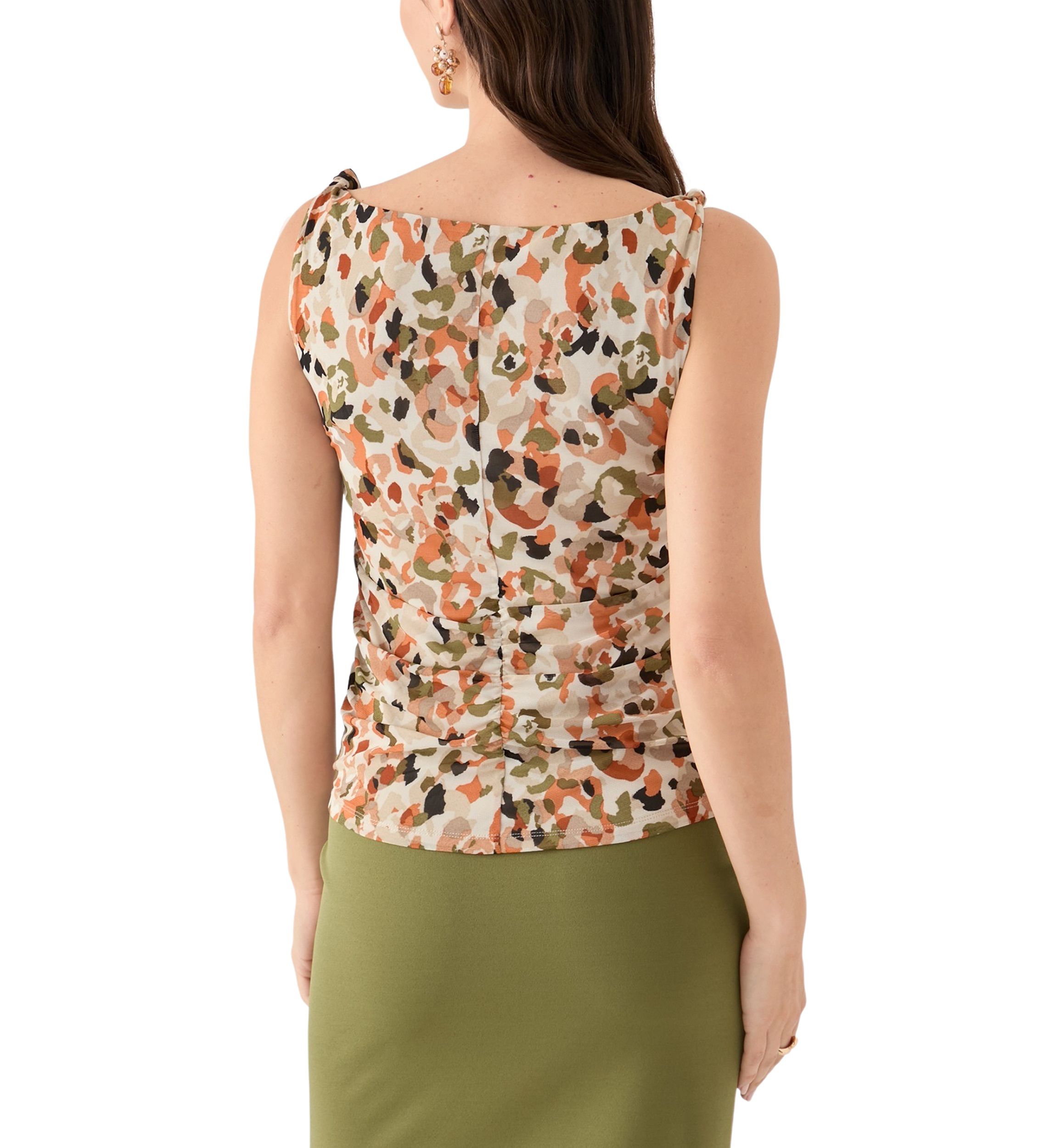 Womens Sleeveless Knit Printed Top 