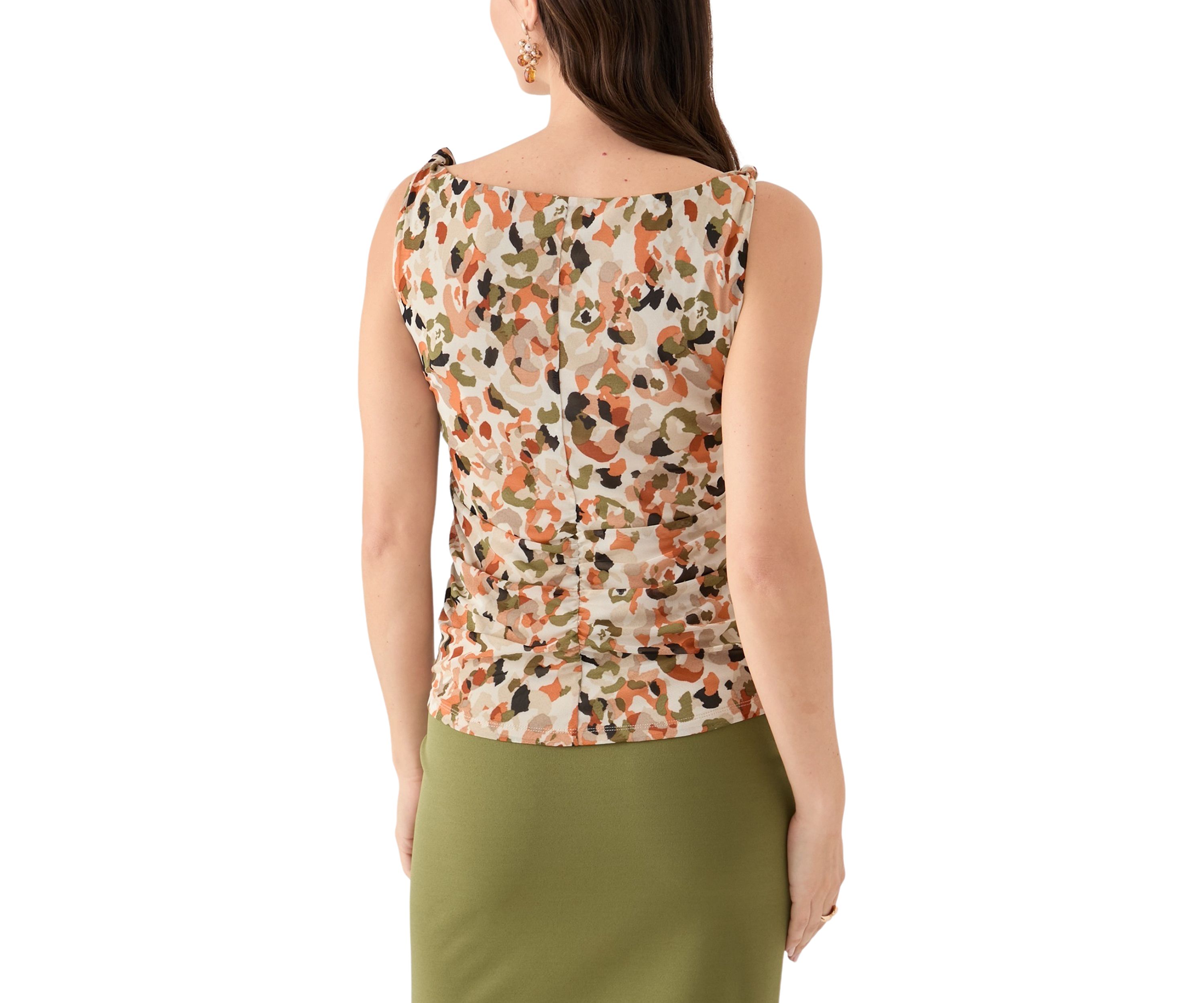 Womens Sleeveless Knit Printed Top 