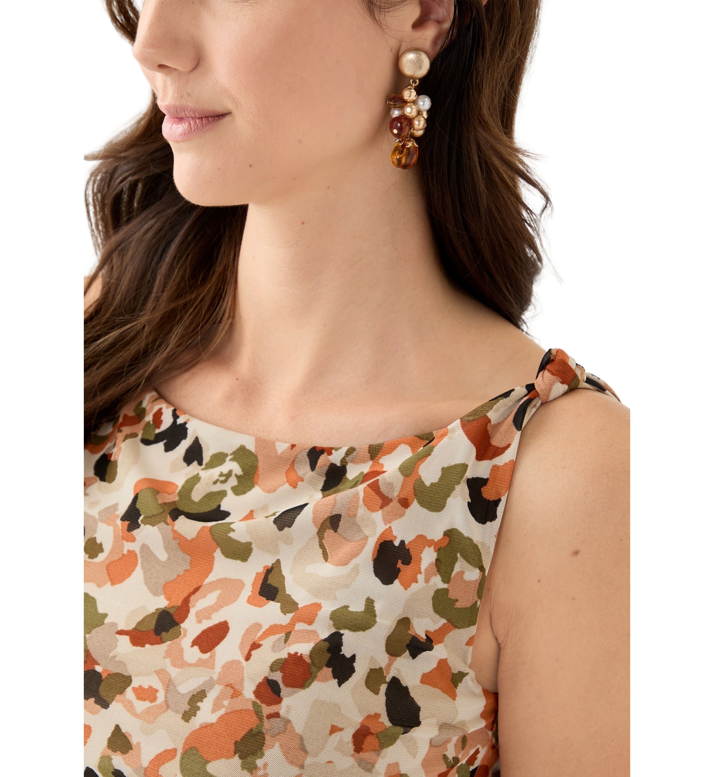 Womens Sleeveless Knit Printed Top 