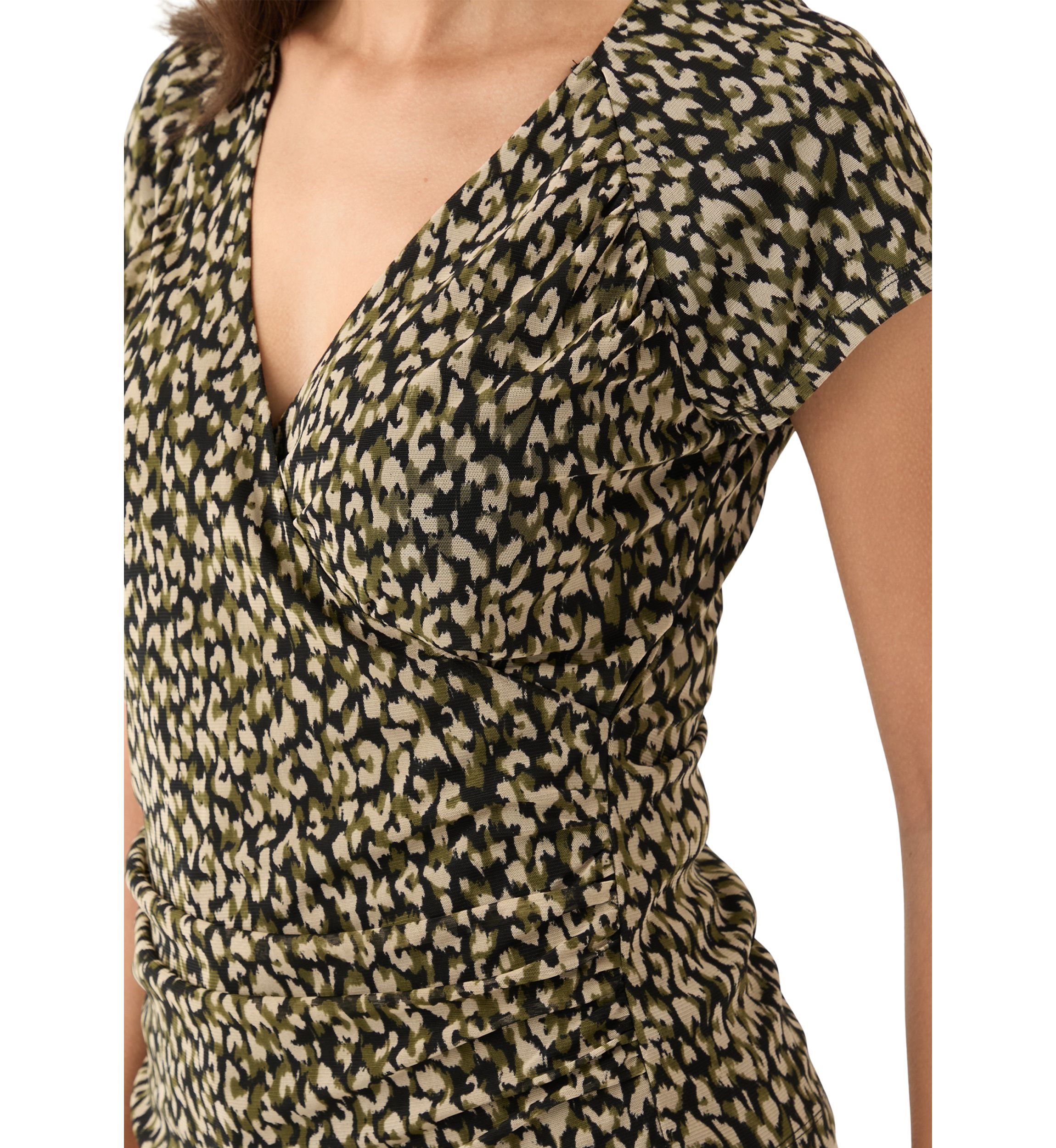 Womens Cap Sleeve Surplice Top 