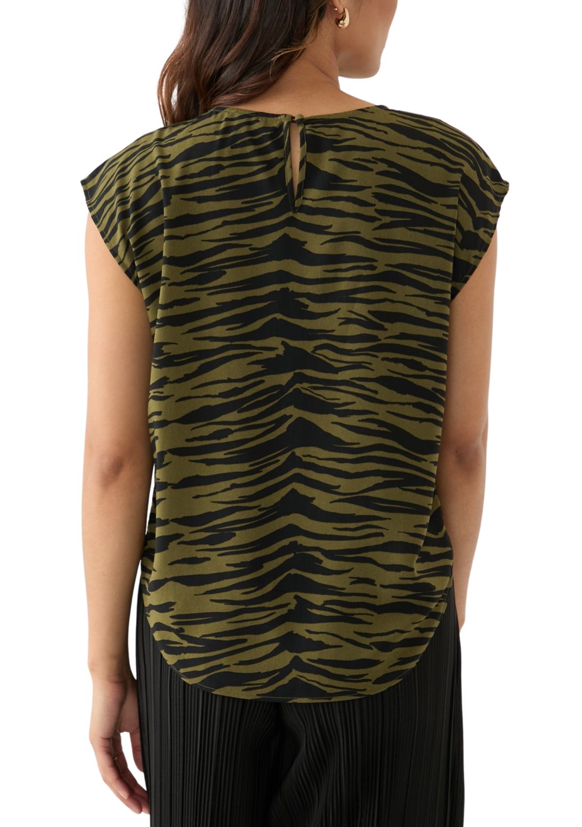 Womens Scoop Neck Drop Shoulder Blouse