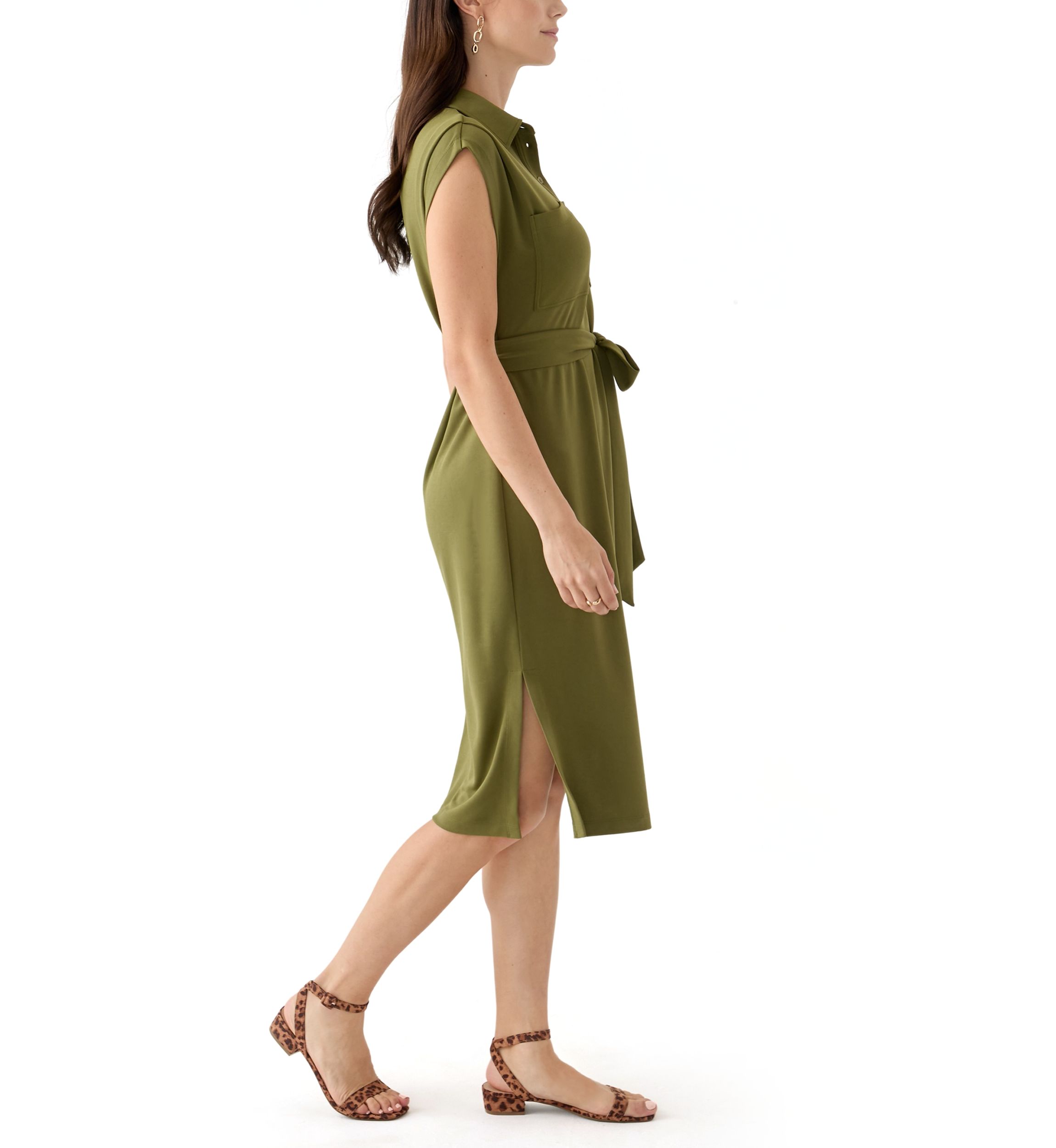 Womens printed Midi Shirt Dress