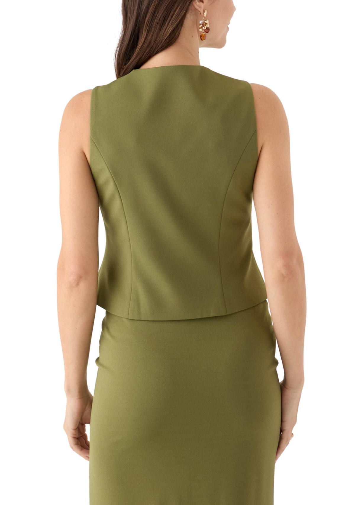 Womens 5 Button Blazer Vest 