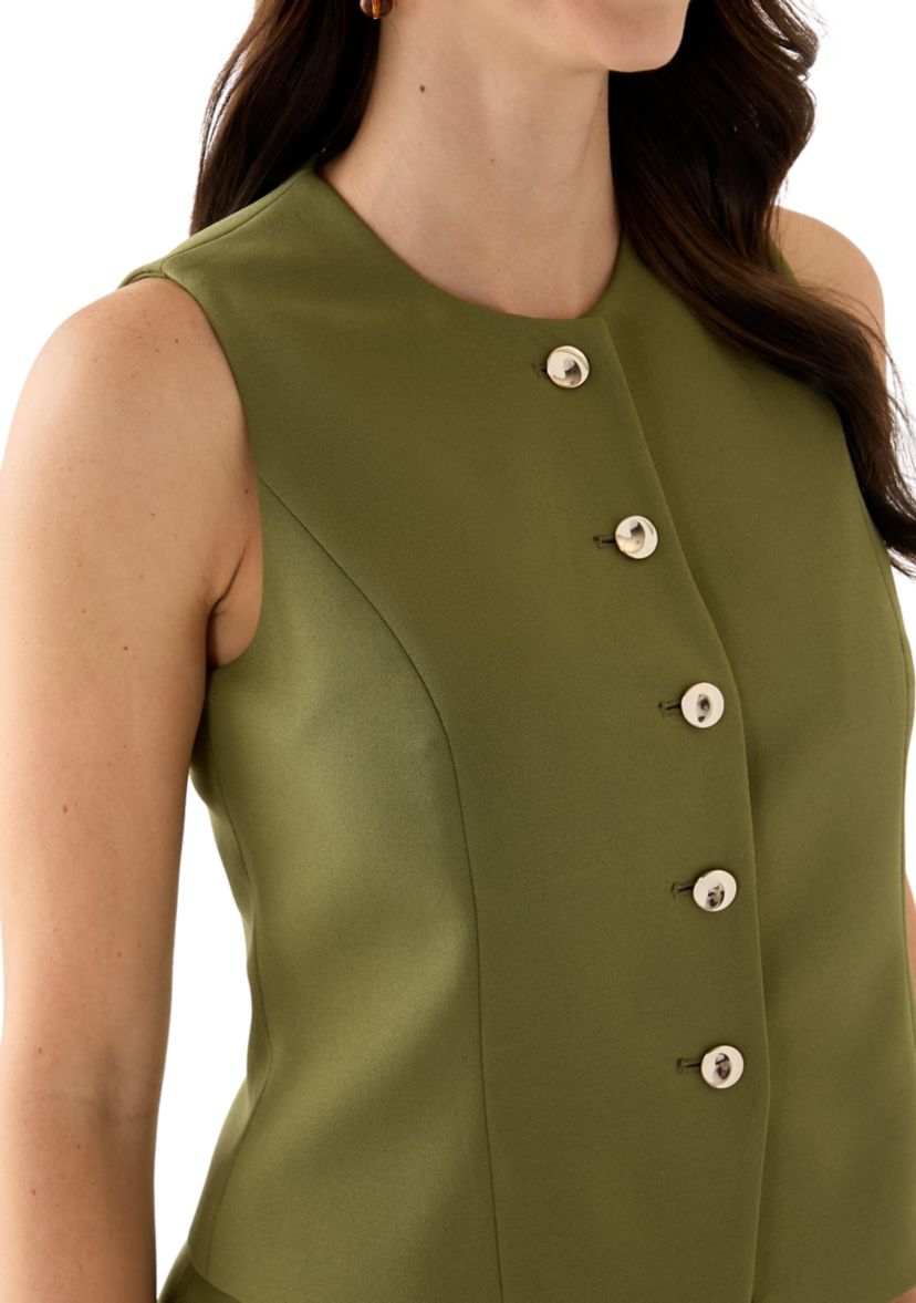 Womens 5 Button Blazer Vest 
