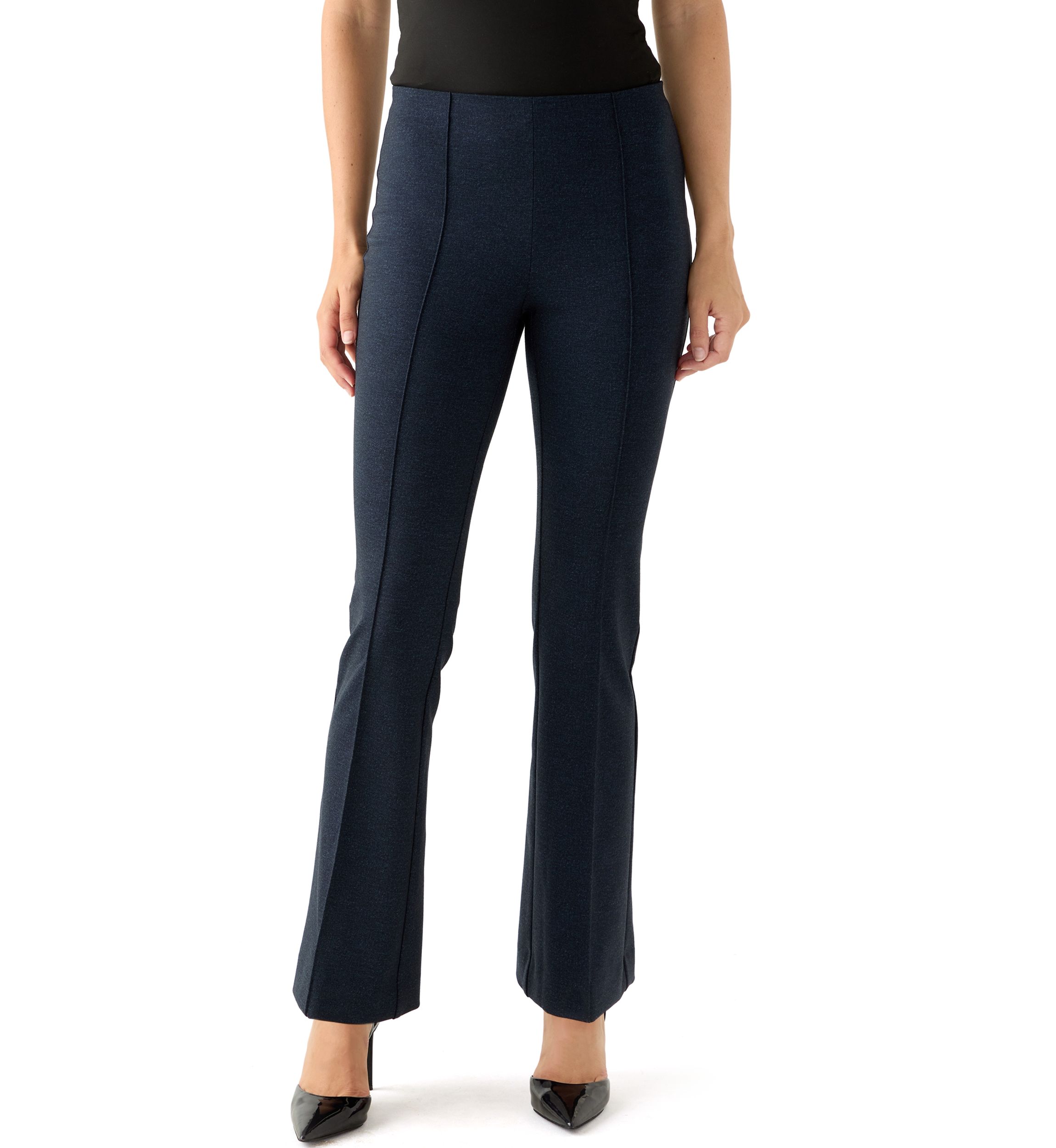 Womens Pull-On Diagonal Pocket Wide Leg Pants
