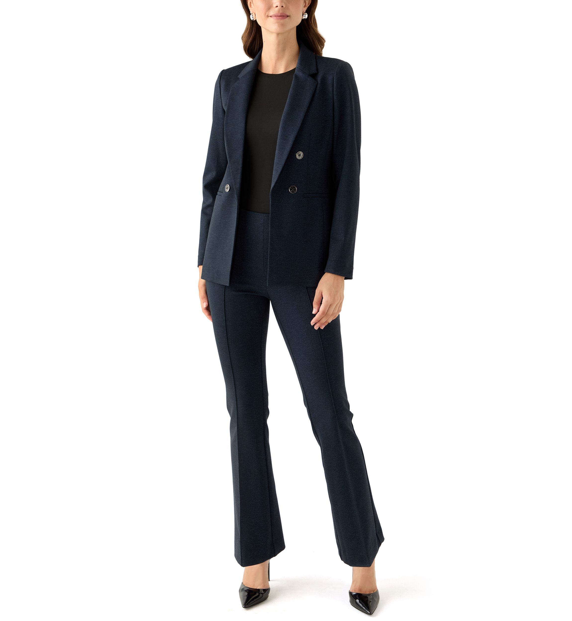 Womens Pull-On Diagonal Pocket Wide Leg Pants