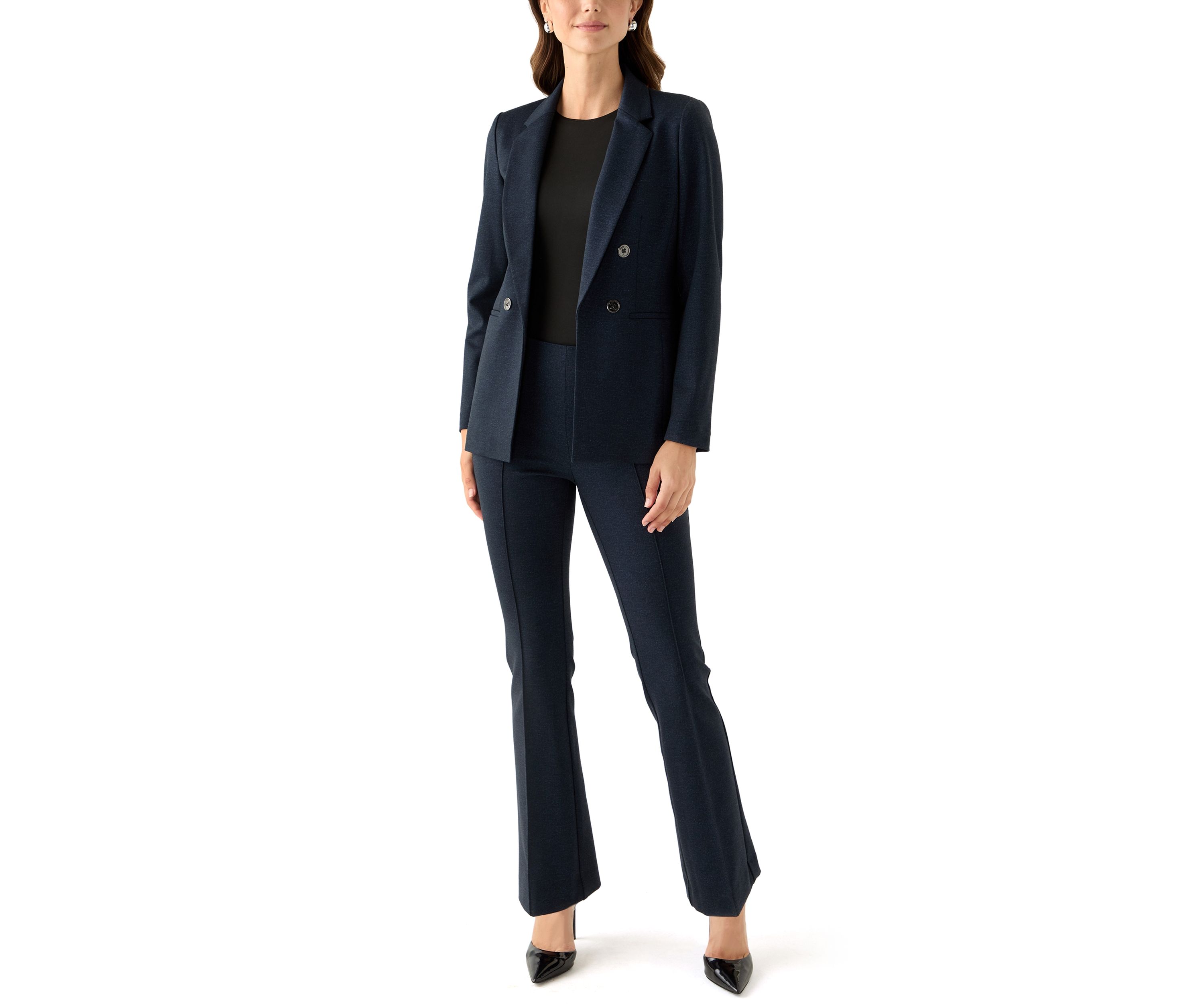 Womens Pull-On Diagonal Pocket Wide Leg Pants