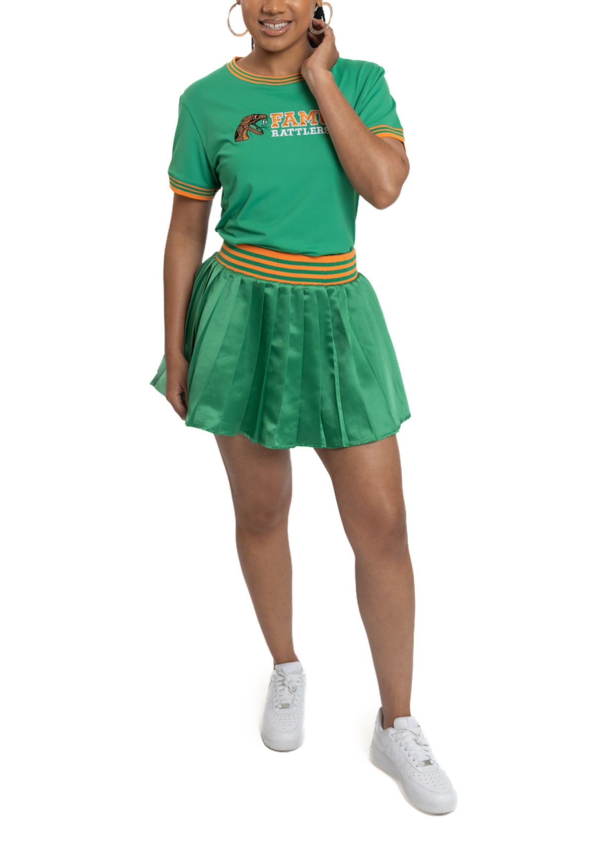 NCAA Florida A&M Rattlers Pleated Tennis Skirt and T-Shirt Set