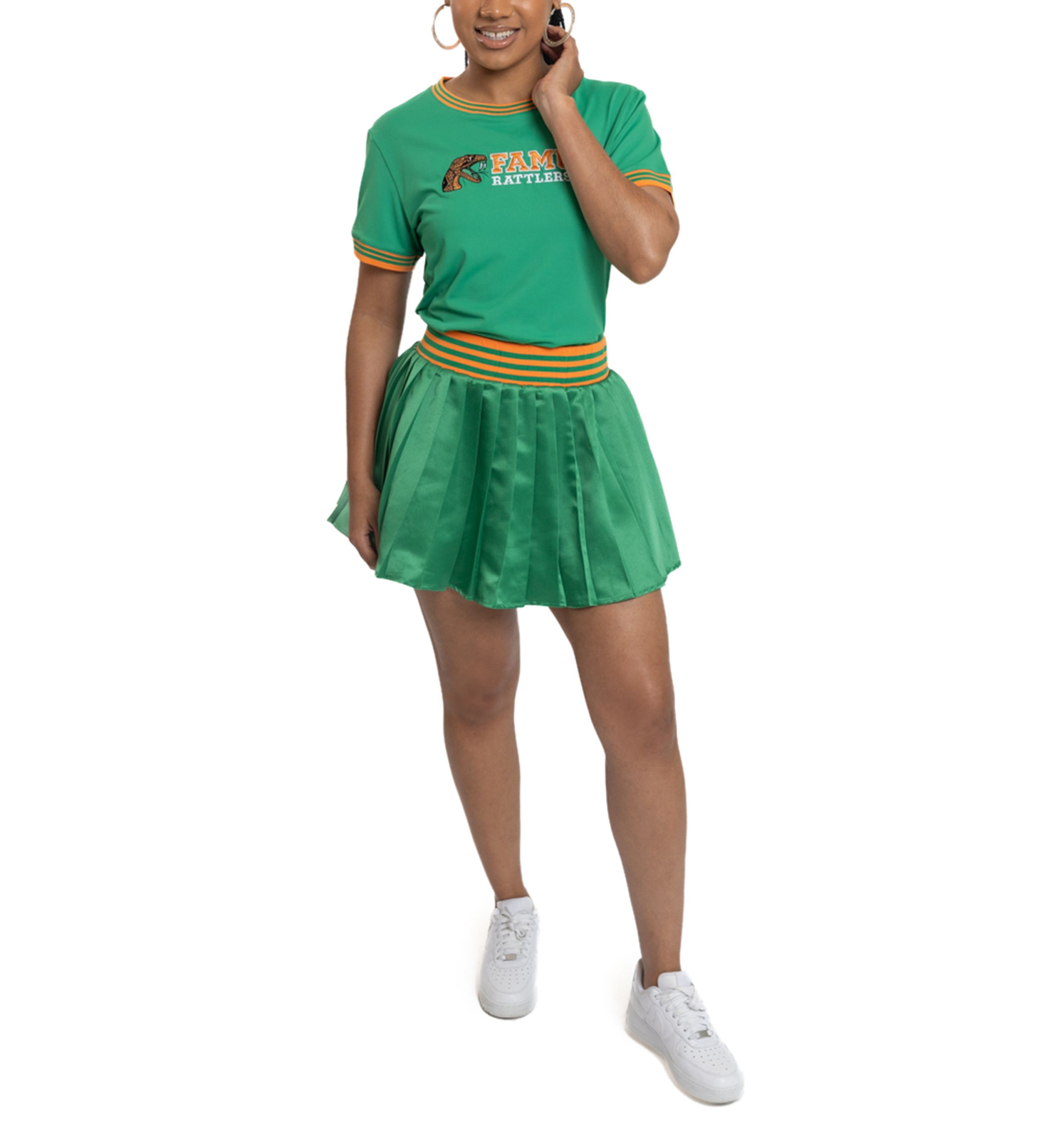 NCAA Florida A&M Rattlers Pleated Tennis Skirt and T-Shirt Set