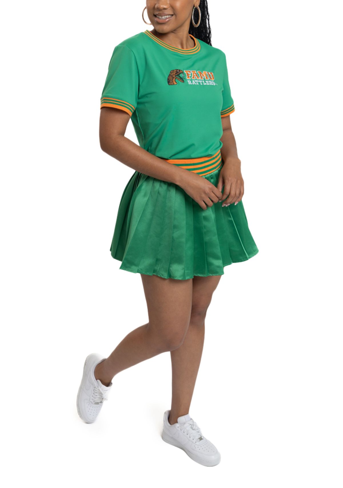 NCAA Florida A&M Rattlers Pleated Tennis Skirt and T-Shirt Set