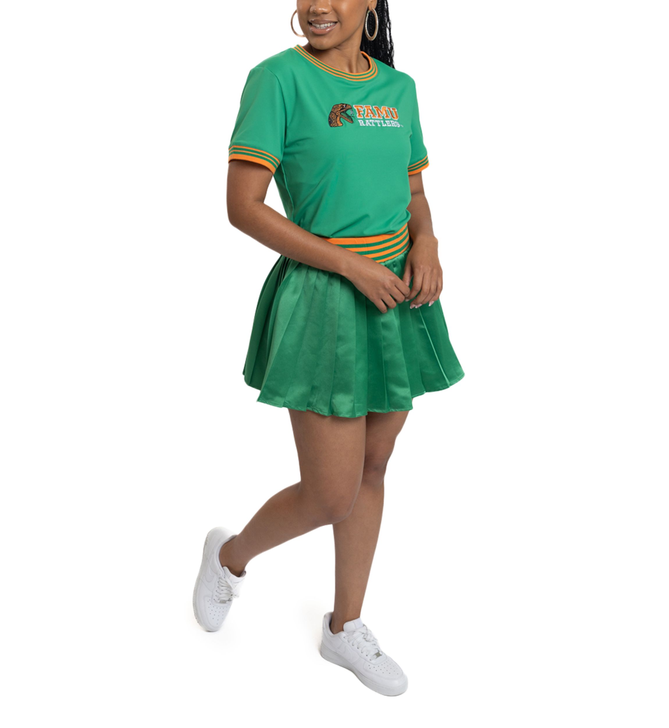 NCAA Florida A&M Rattlers Pleated Tennis Skirt and T-Shirt Set