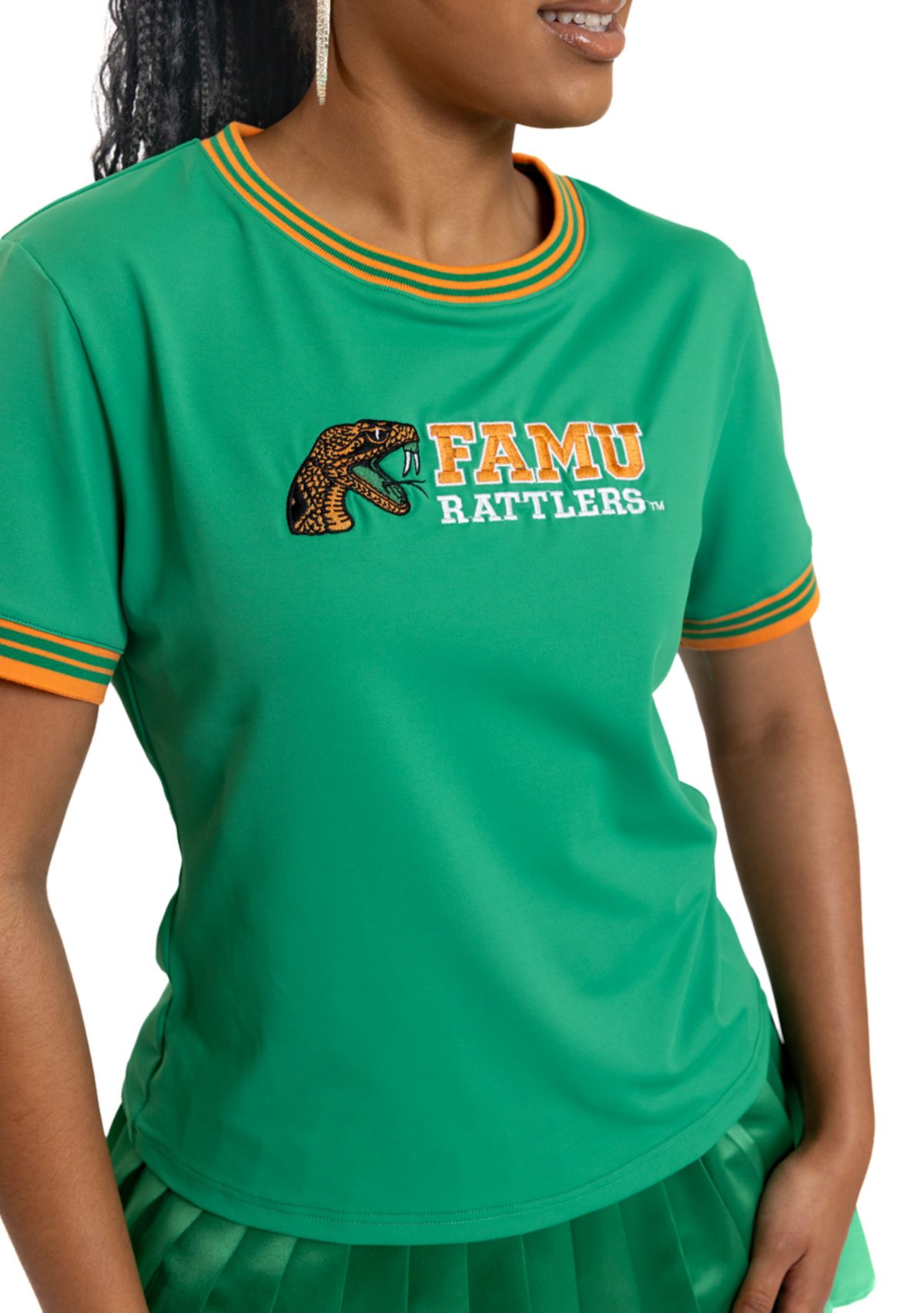 NCAA Florida A&M Rattlers Pleated Tennis Skirt and T-Shirt Set