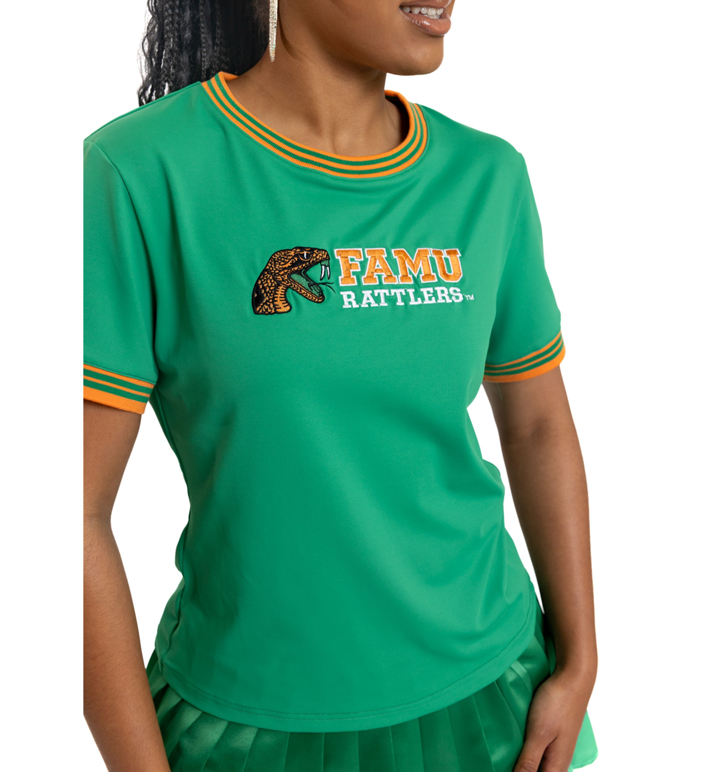 NCAA Florida A&M Rattlers Pleated Tennis Skirt and T-Shirt Set