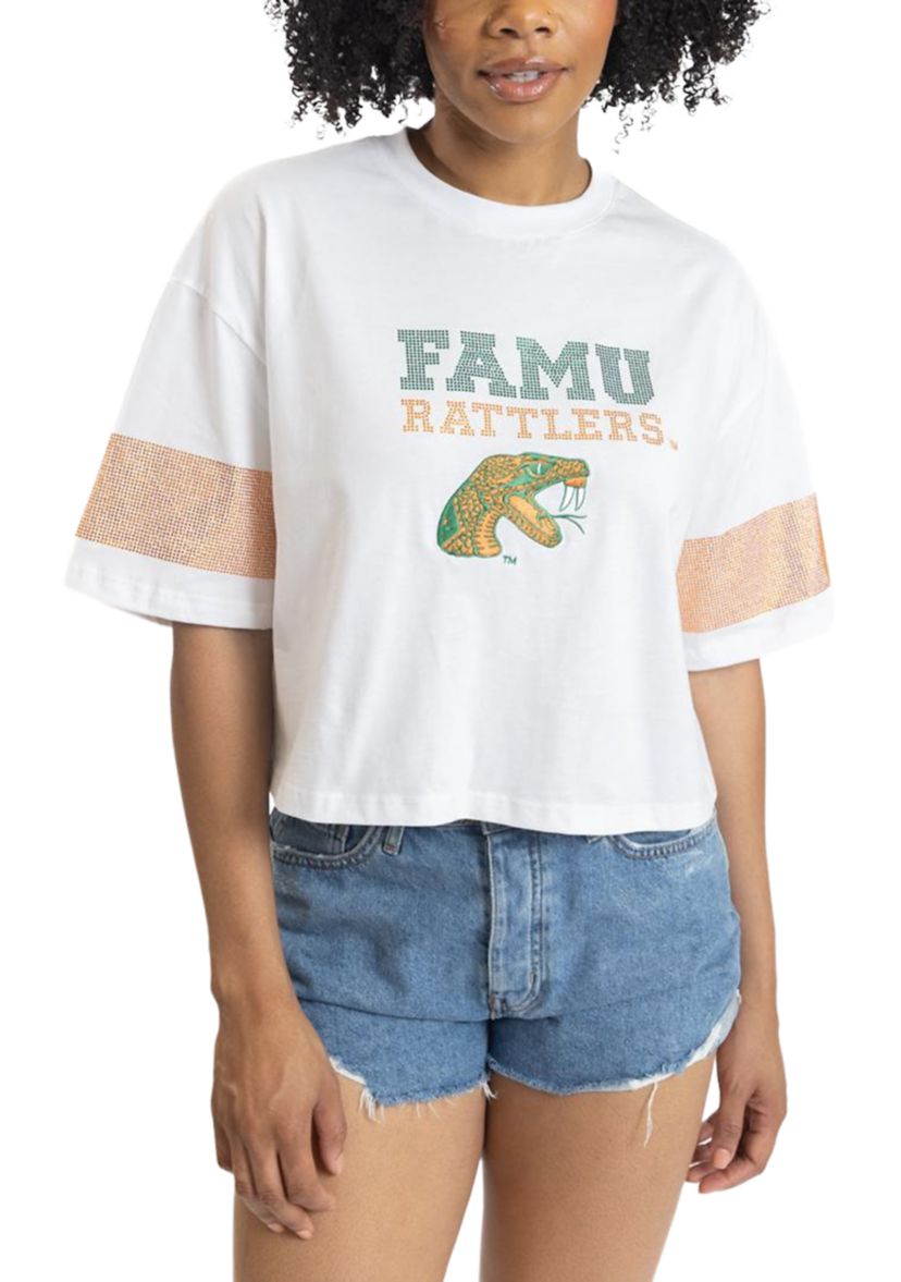 NCAA Florida A&M Rattlers Oversized Cropped Graphic T-Shirt