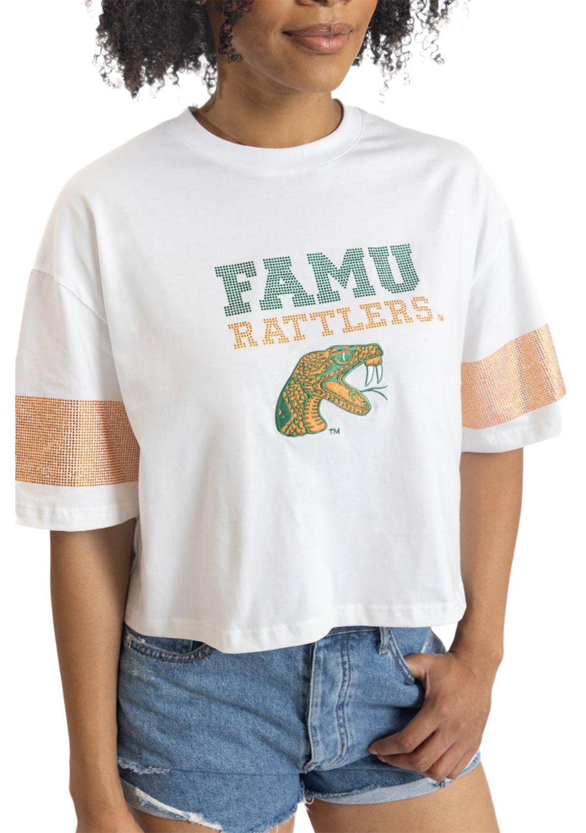 Sacred Heart Collection NCAA Florida A&M Rattlers Oversized Cropped ...