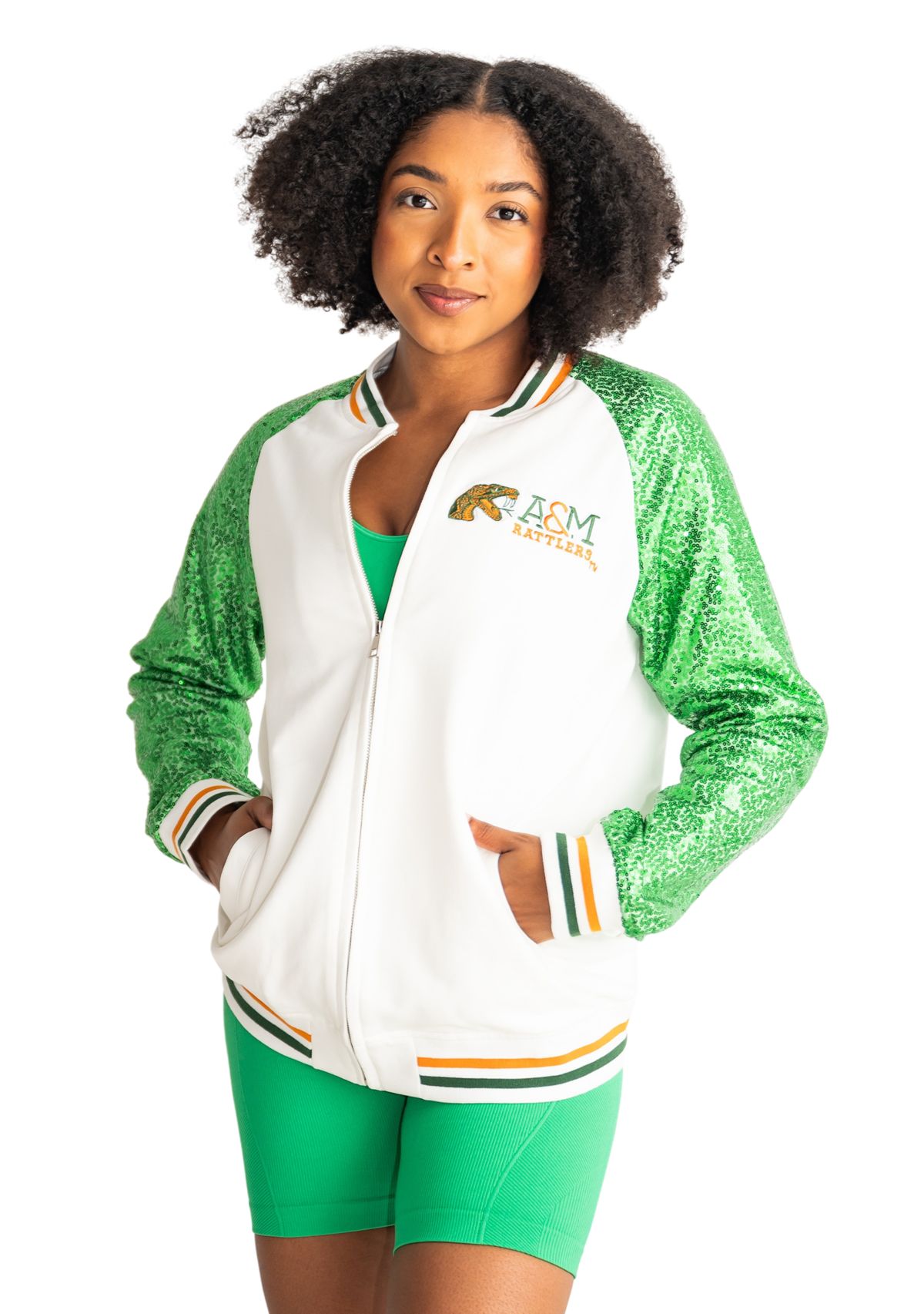NCAA  Florida A&M Rattlers Sequin Bomber Jacket