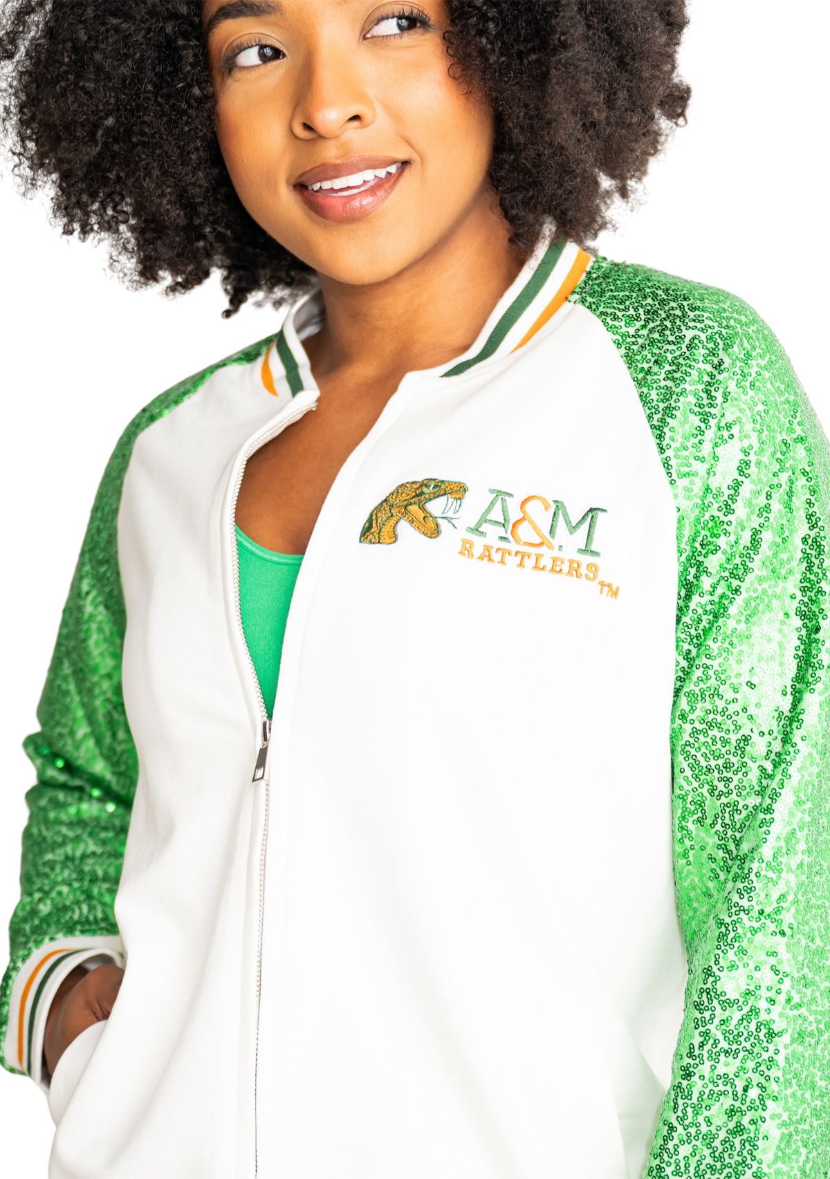 NCAA  Florida A&M Rattlers Sequin Bomber Jacket