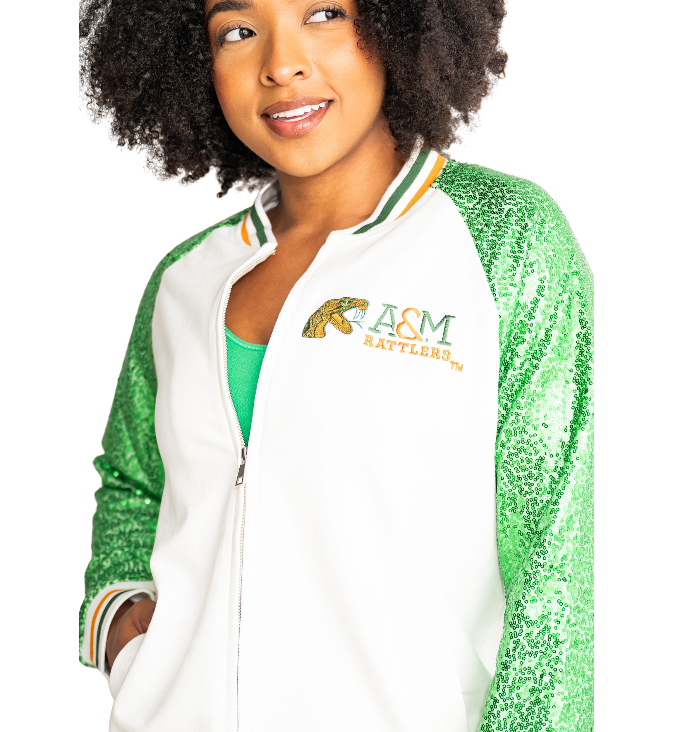 NCAA  Florida A&M Rattlers Sequin Bomber Jacket